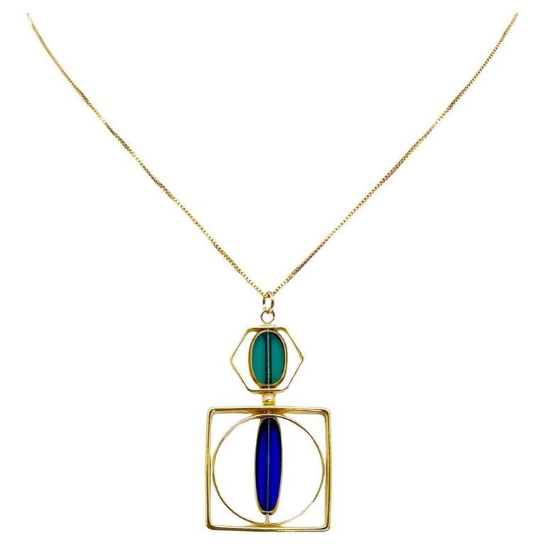 Signé REMY DIS PARIS collier vintage strass bleu aigue marine et métal argenté - Canada