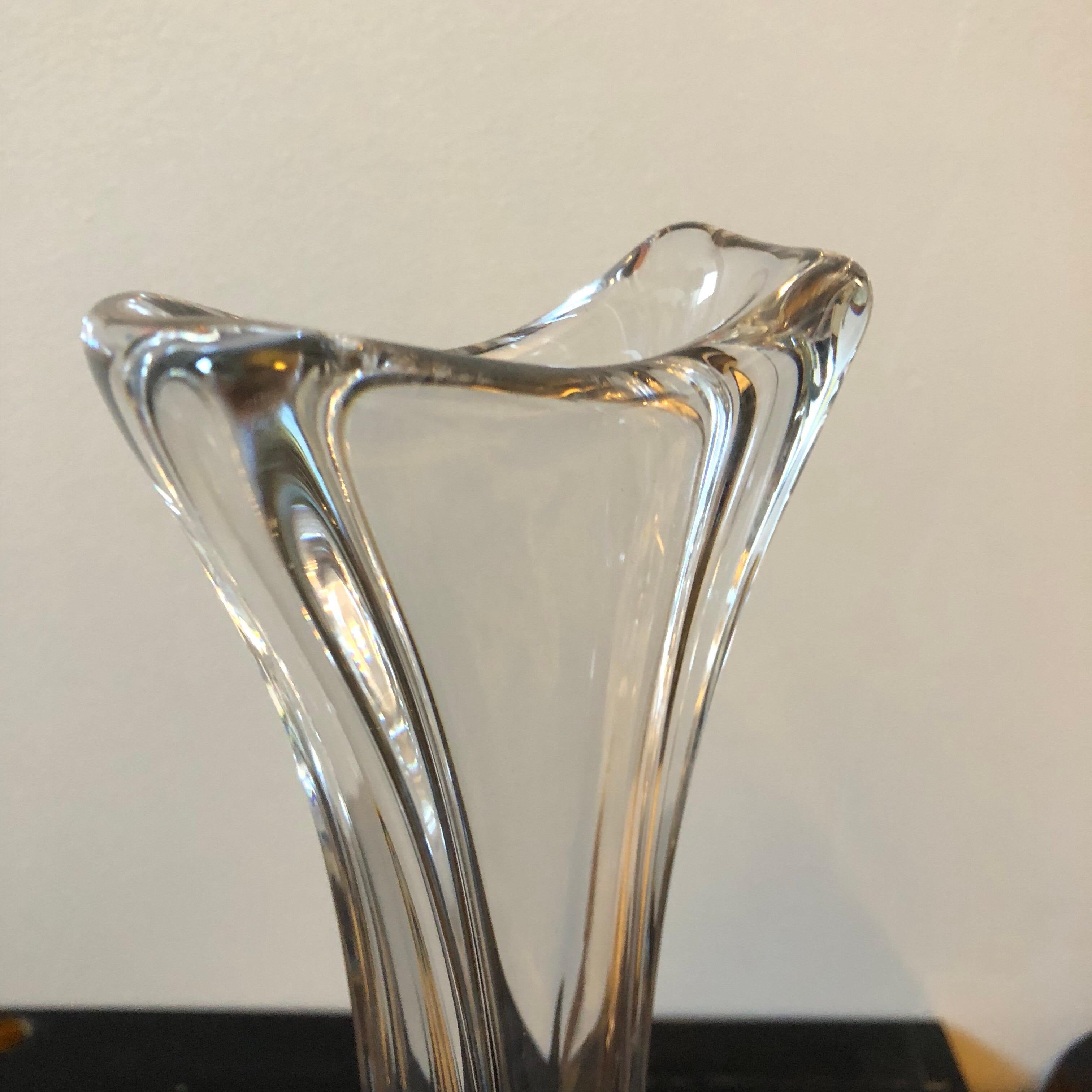 Modern Translucent Crystal Vase by Daum, circa 1970