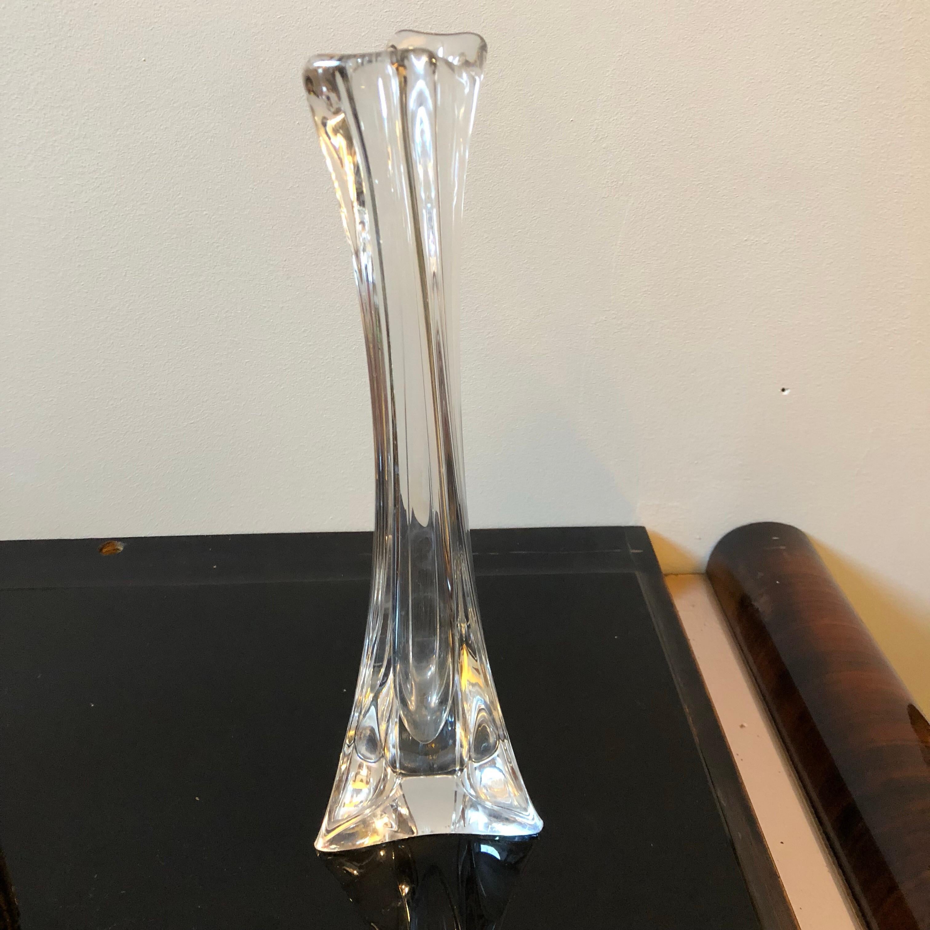 French Translucent Crystal Vase by Daum, circa 1970