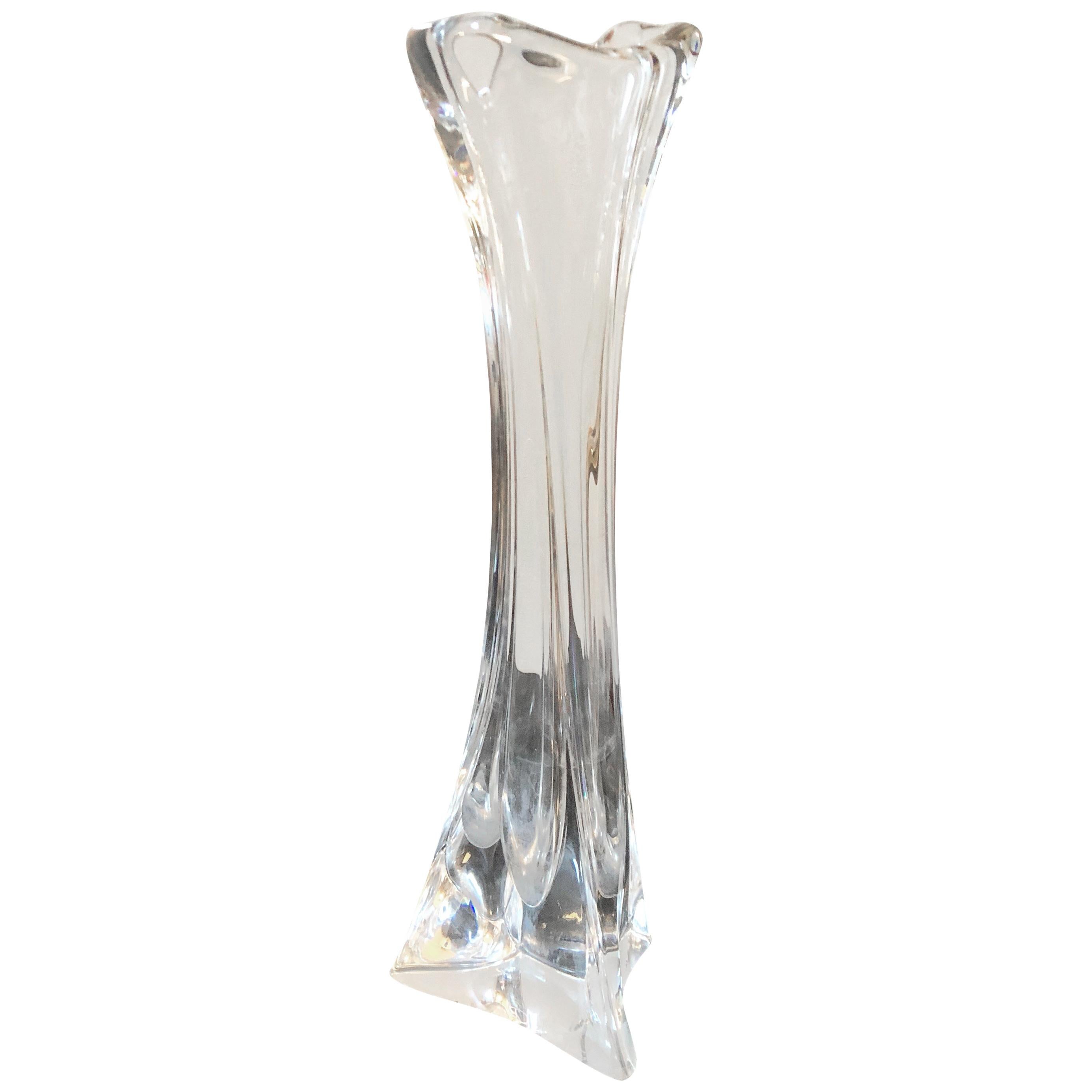 Translucent Crystal Vase by Daum, circa 1970