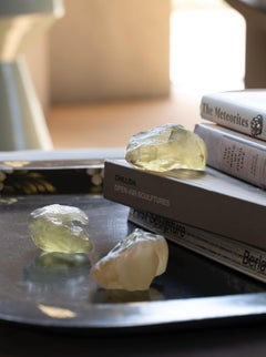 Translucent Golden-Yellow Desert Glass from Meteorite Impact with Sand Deposits