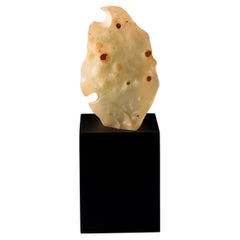 Translucent Golden-Yellow Desert Glass from Meteorite Impact with Sand Deposits