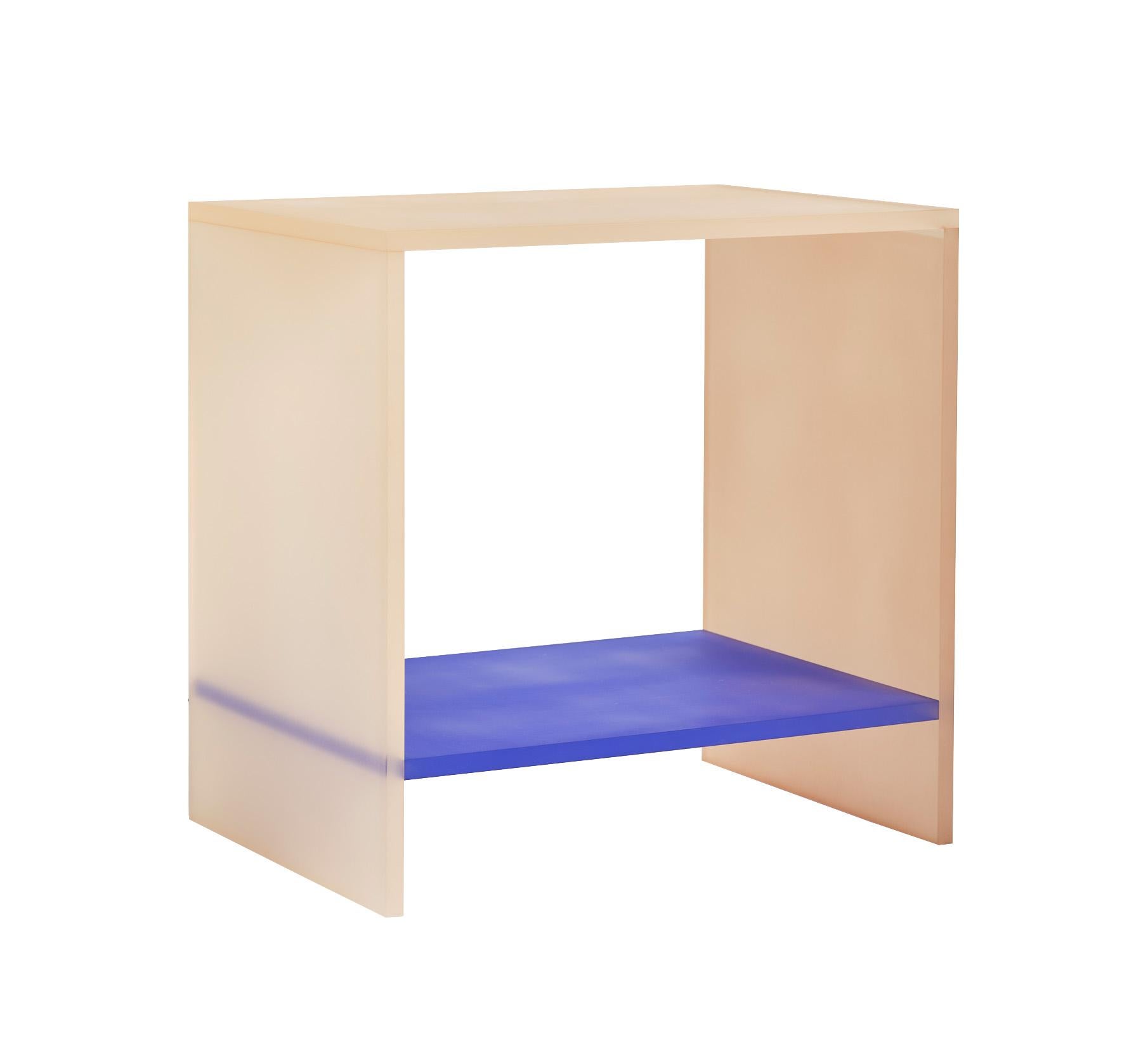 Korean Translucent Hand-Dyed Acrylic Tone Nightstand by Sohyun Yun, Customizable Colors For Sale