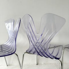 Translucent lavender "Rabbit" chairs made in Italy