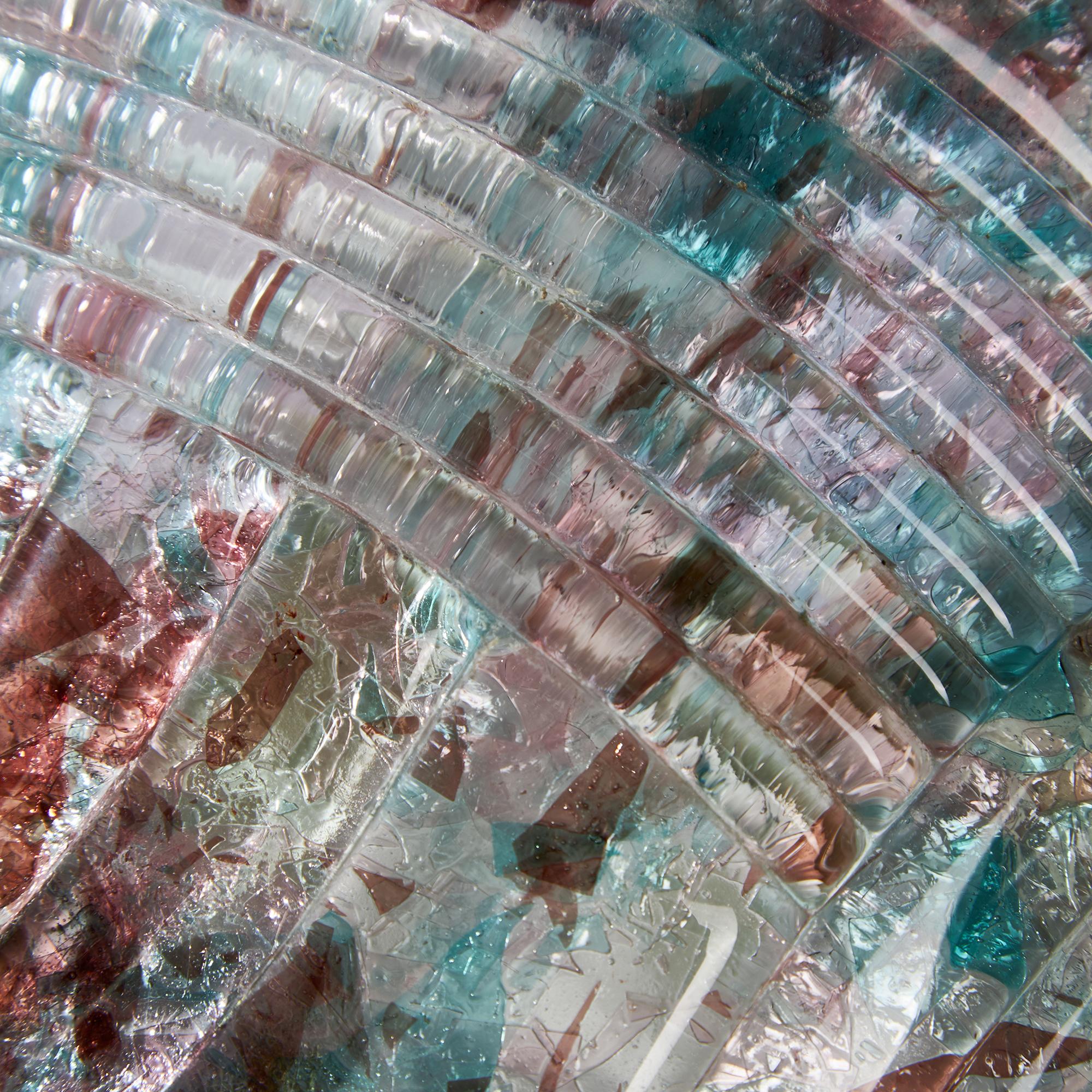 Translucent Murano Glass Wall Lamps with Teal and Purple Spots 6