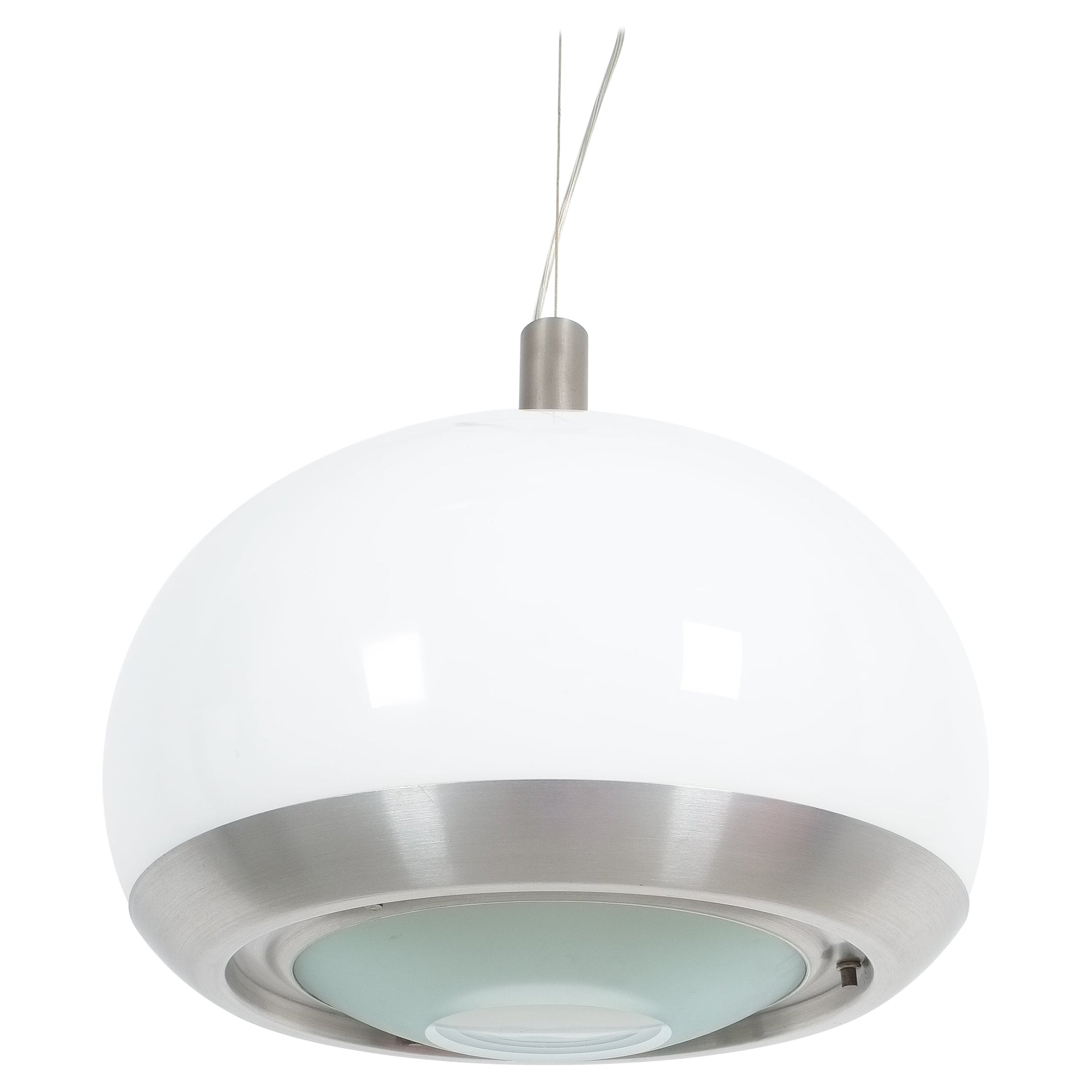 Lampada a sospensione in vetro ottico traslucido Lumi Italia , circa 1975 in vendita