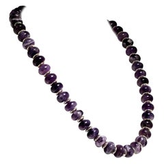 AJD Translucent Rondelles of Amethyst Necklace February Birthstone