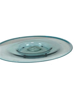 Translucent Round Glass Platter, Minimalist Modern Serving and Centerpiece Displ