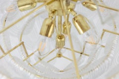 Translucent white Murano glass chandelier. Italy, contemporary work.