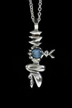 Transmission (Genuine Opal Triplet, Sterling Silver Pendant) by Ken Fury