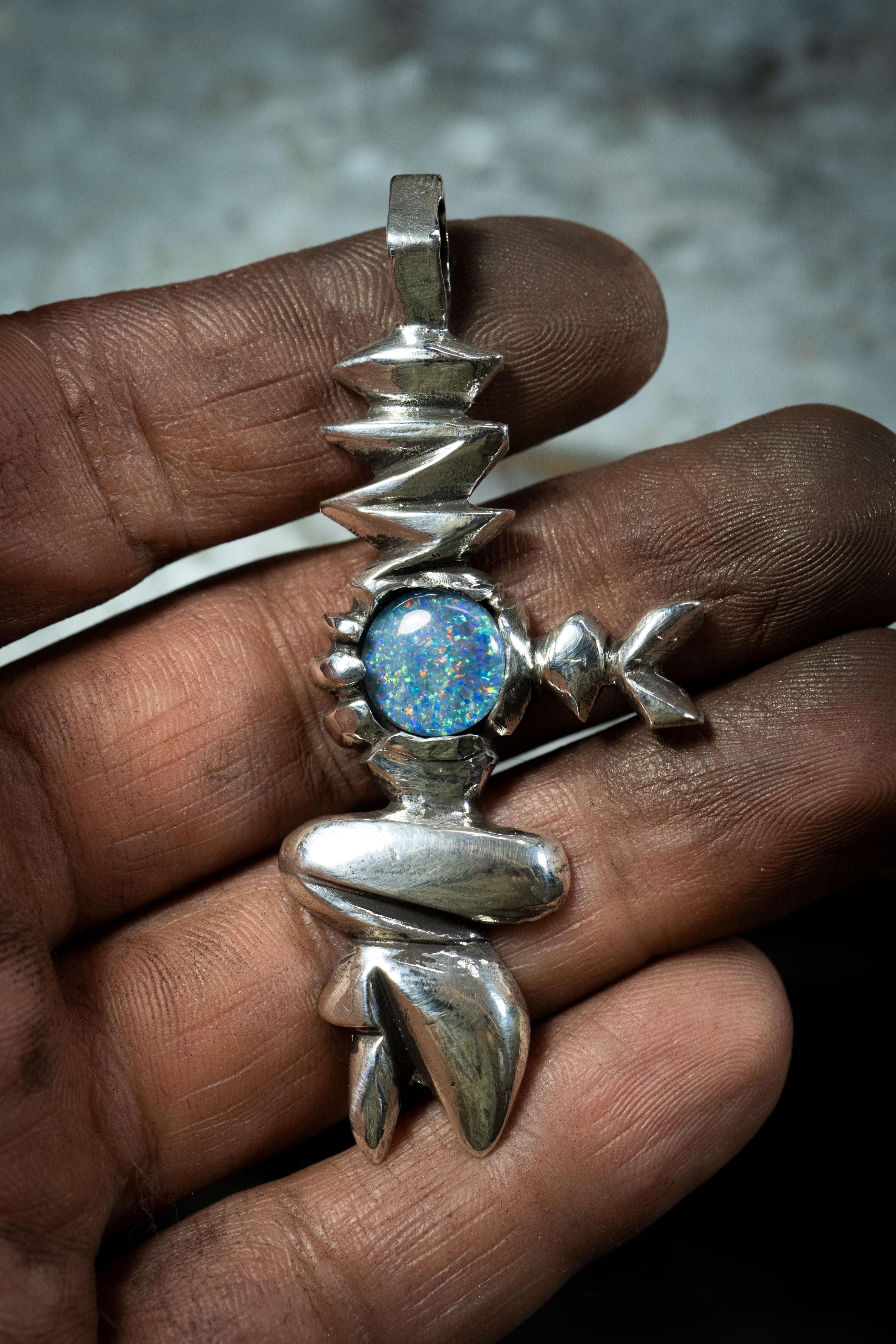 genuine opal cross necklace