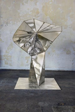 Transmission Sculpture in Welded Mirror-Polished Stainless Steel by Julian Mayor