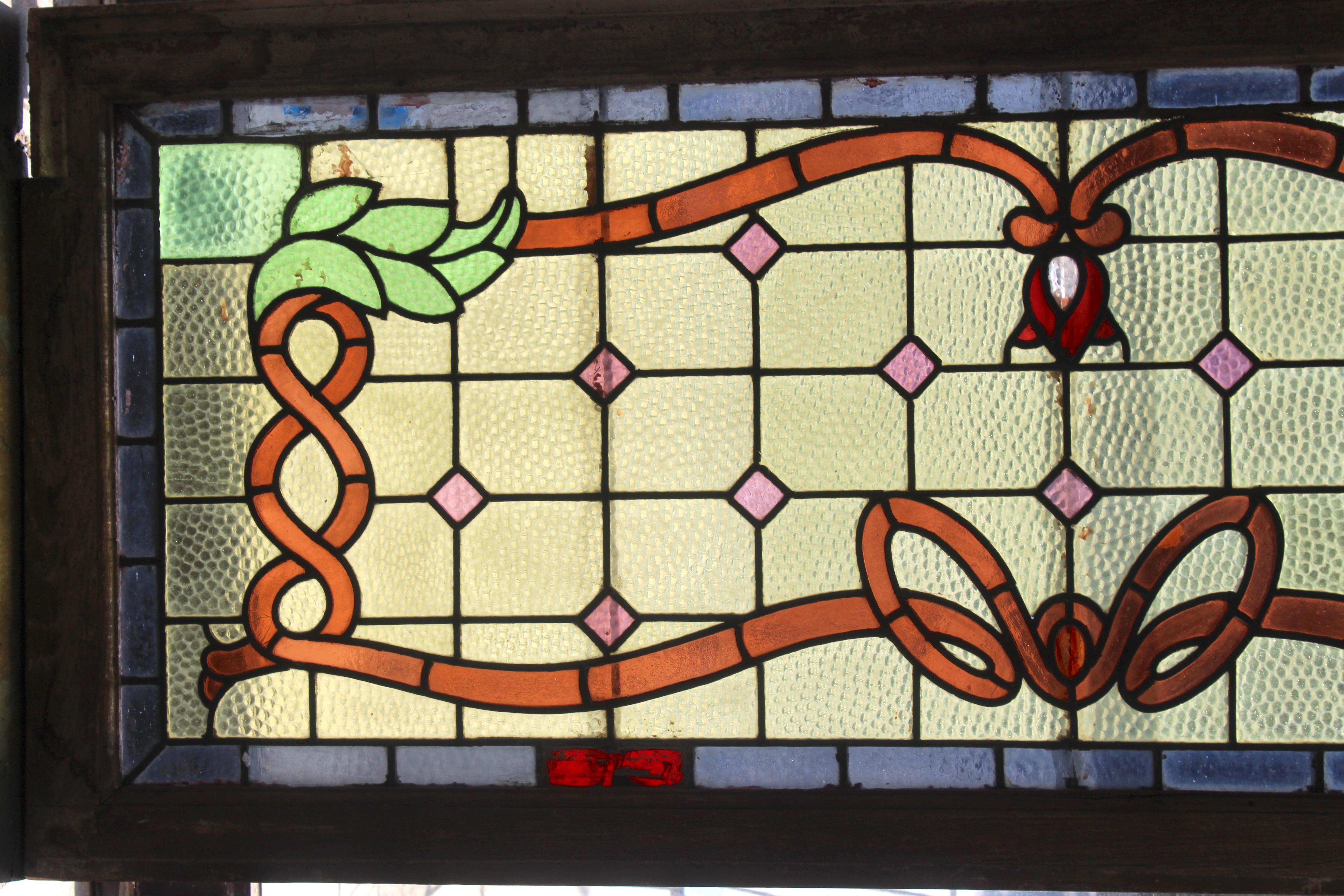Transom Window w/ Stained Glass Design 67