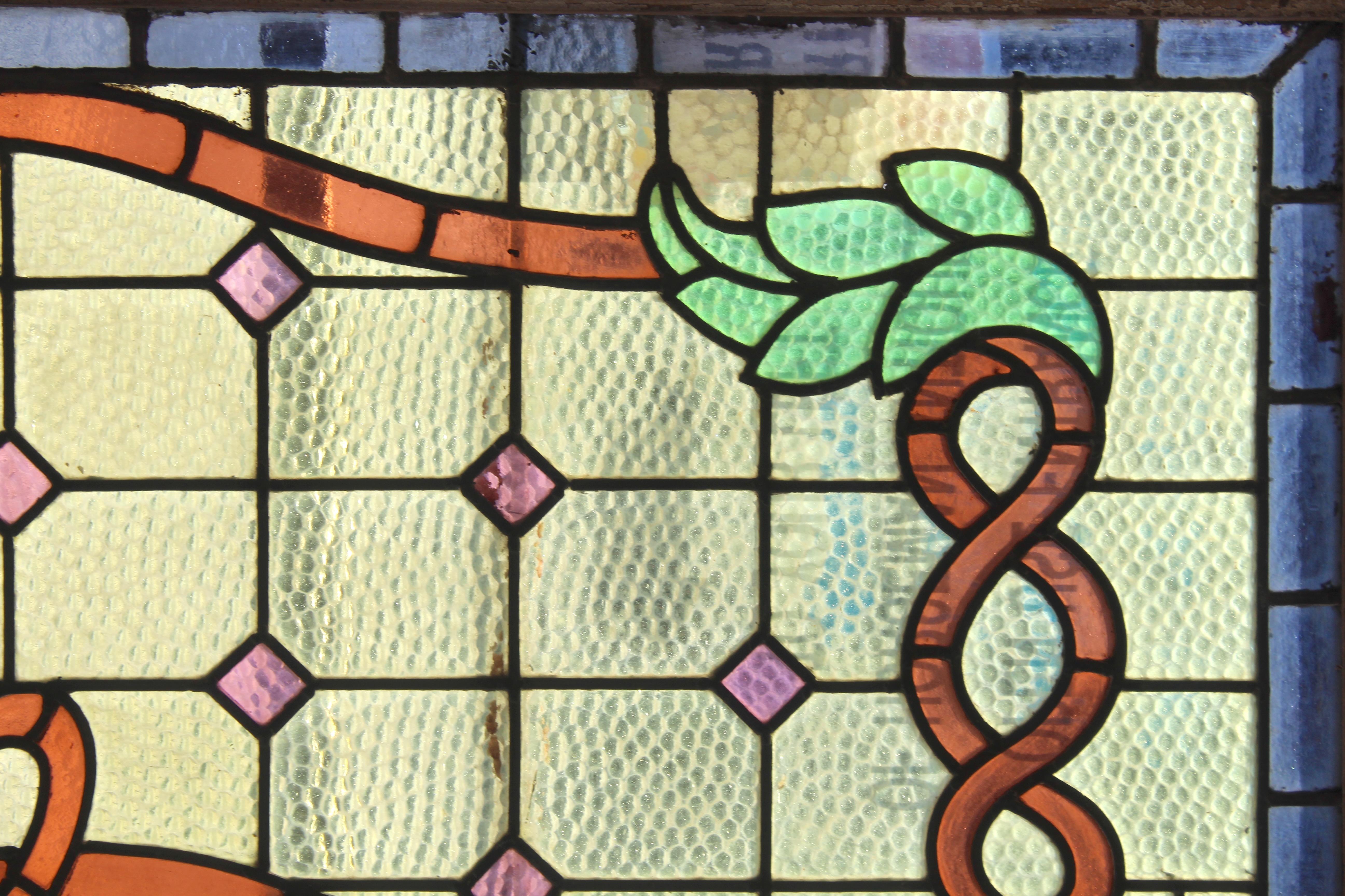 Transom Window w/ Stained Glass Design 67