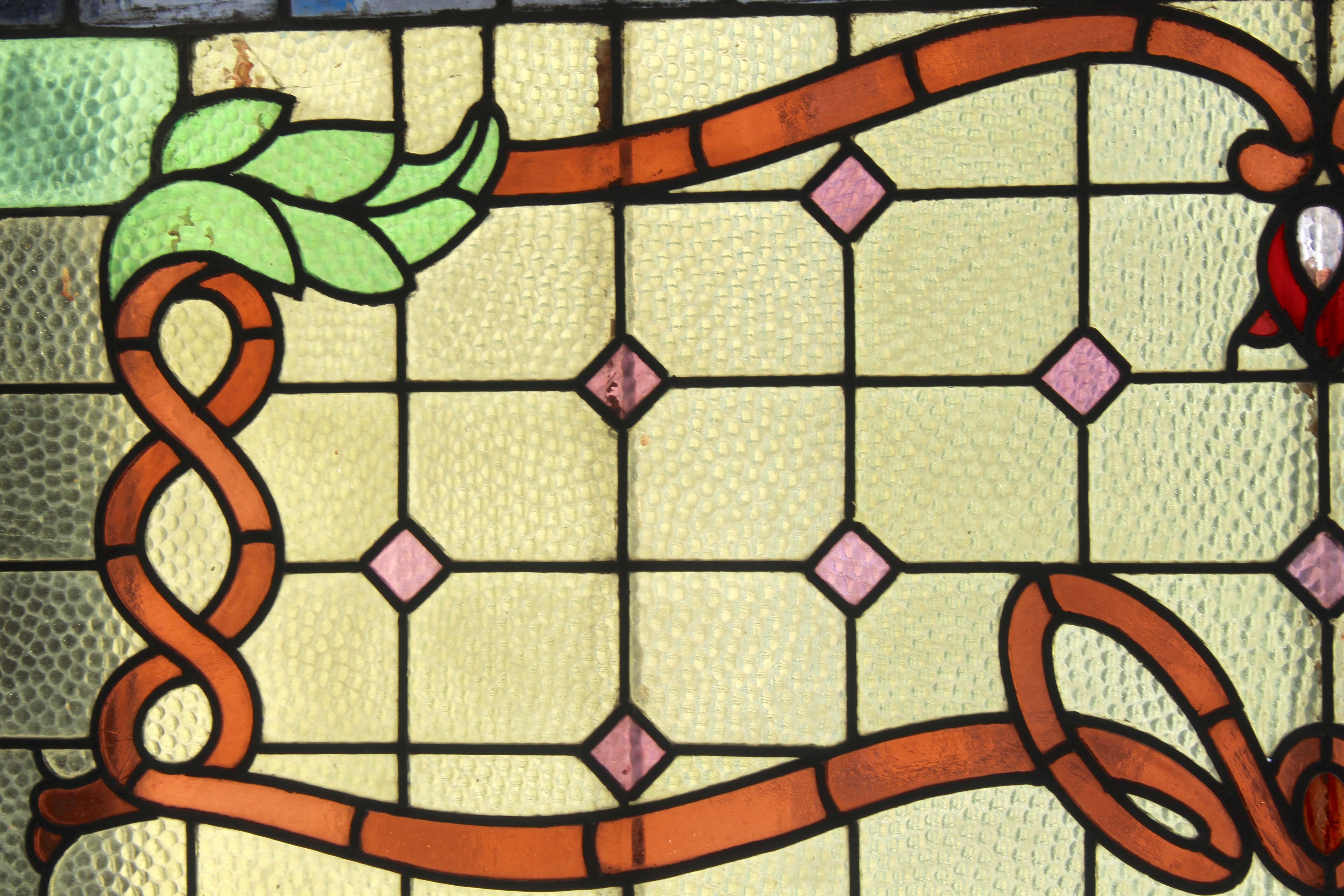 Transom Window w/ Stained Glass Design 67