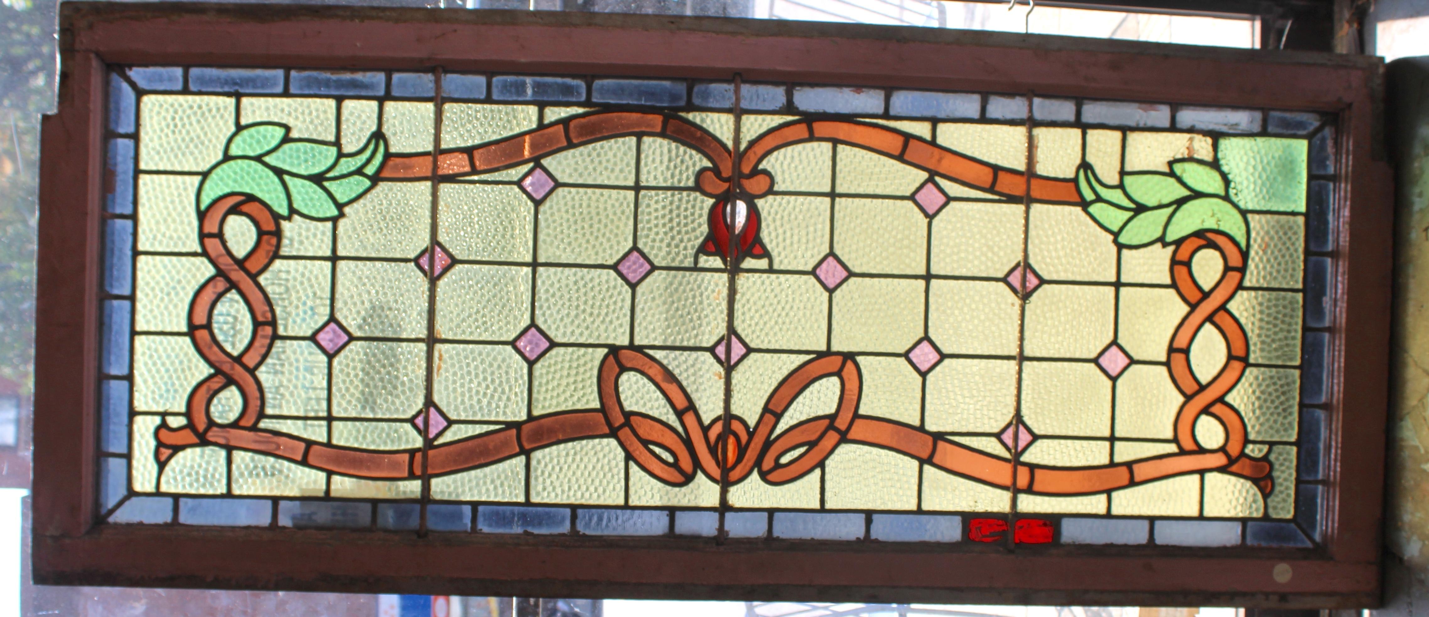 Transom Window w/ Stained Glass Design 67