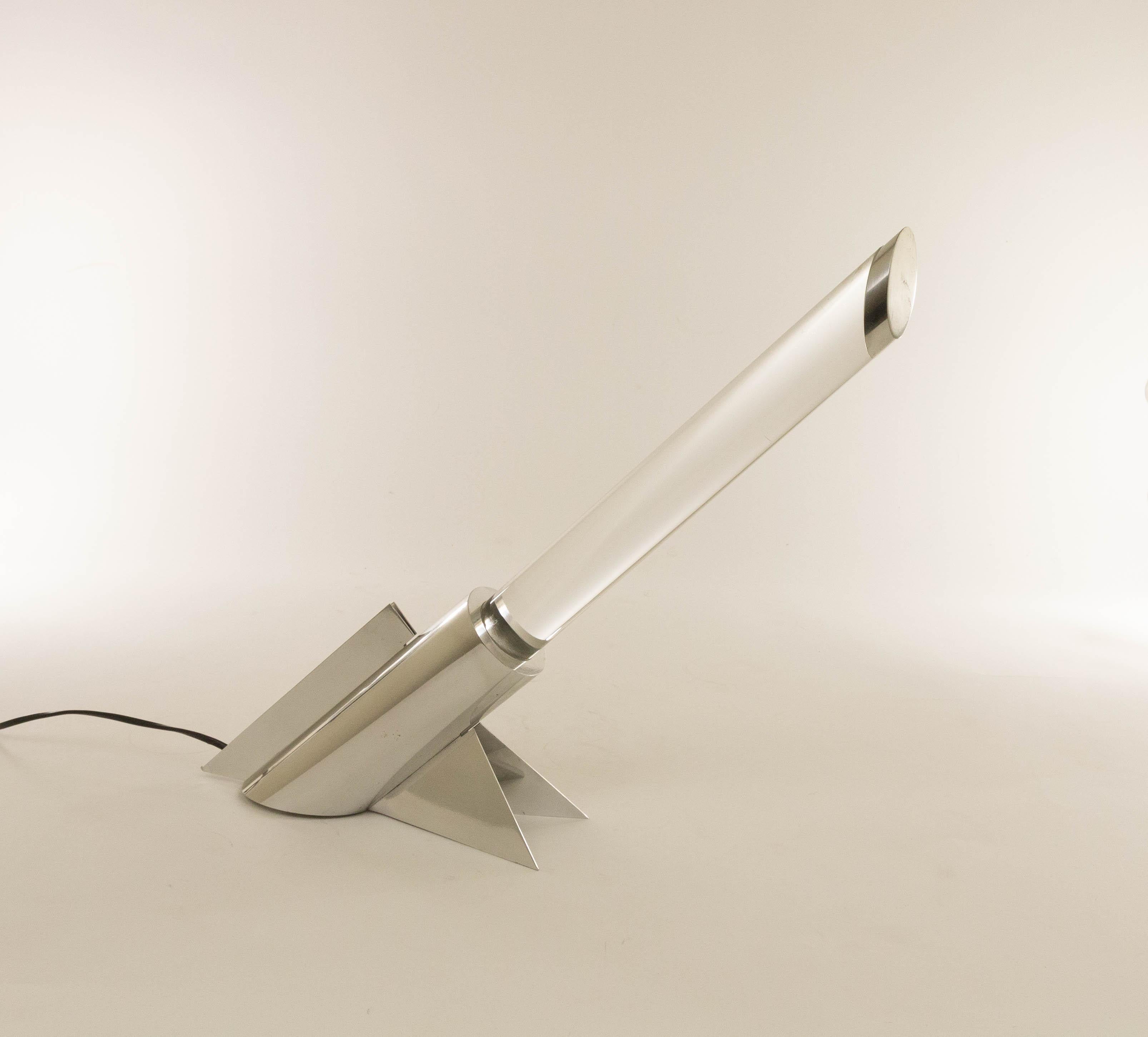 Space Age Transparant Perspex Italian Table Lamp, 1970s For Sale