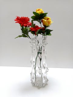 Transparent "A Mugnoni" Murano Glass Vase attr. to Ercole Barovier, Italy