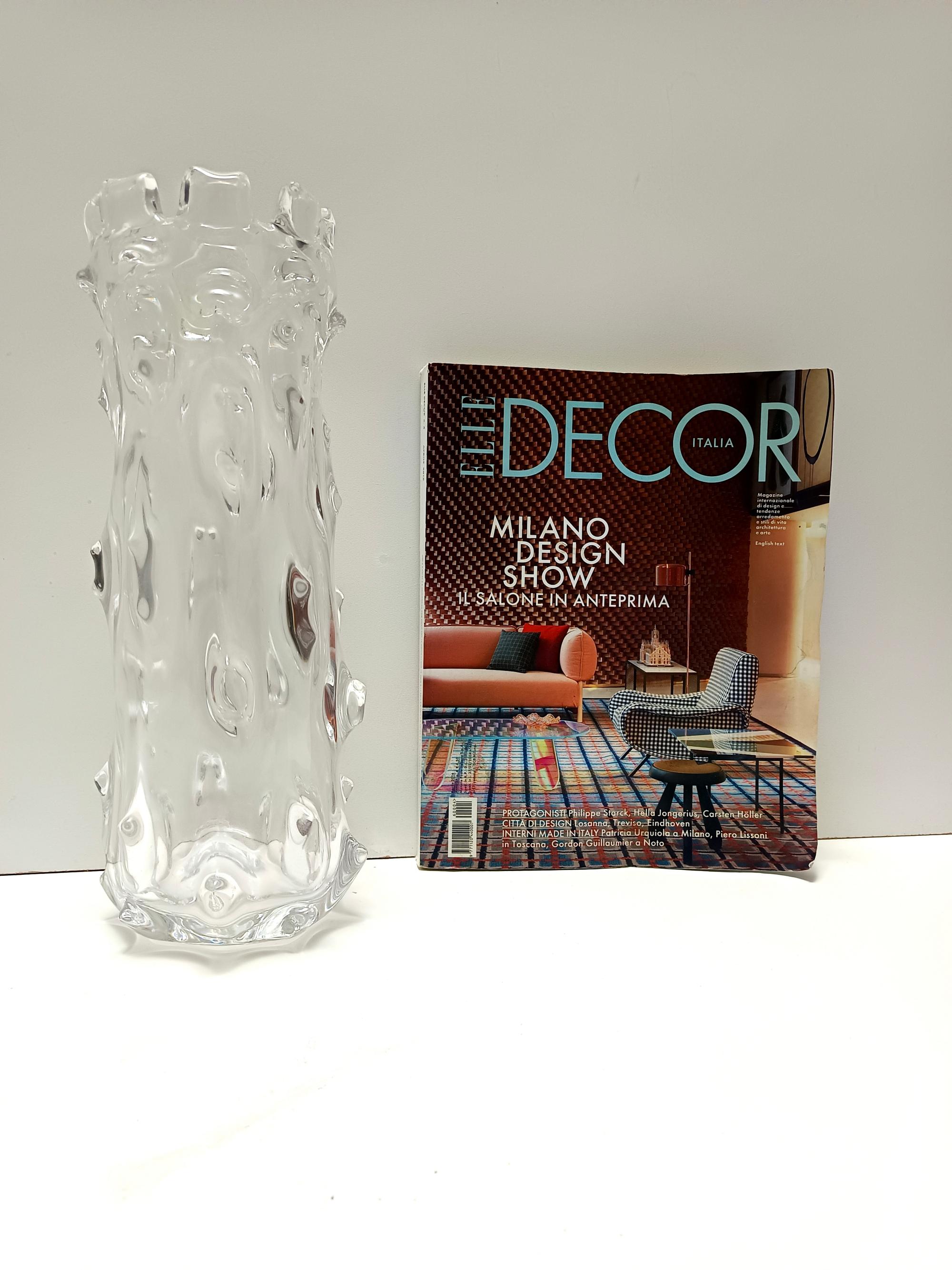 Mid-Century moderno Vaso trasparente in vetro di Murano 