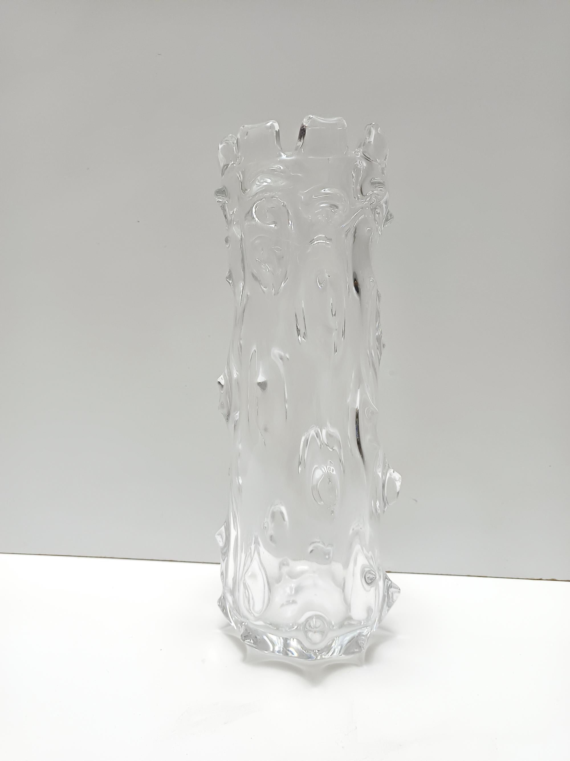 Italiano Vaso trasparente in vetro di Murano 