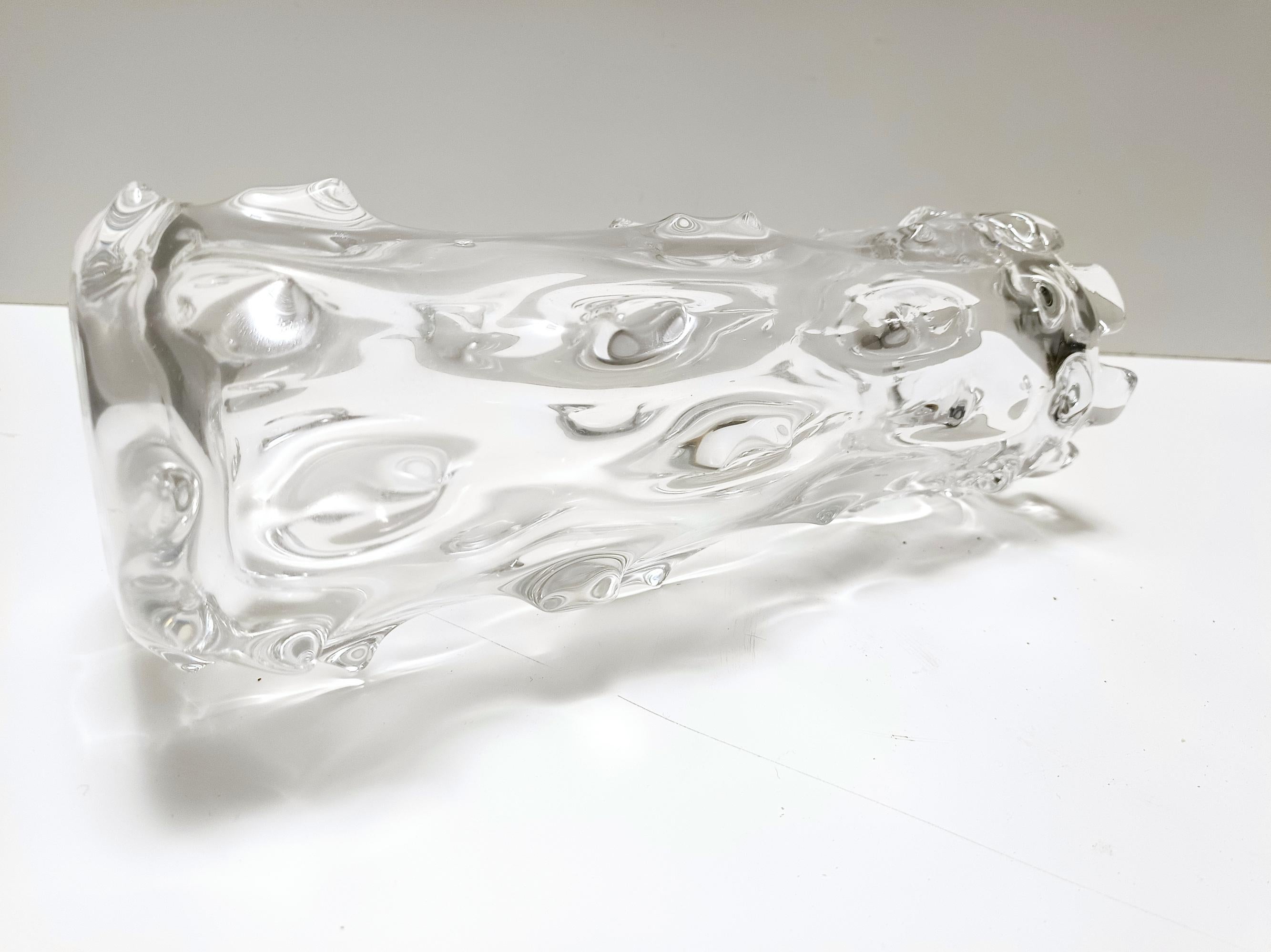 Vaso trasparente in vetro di Murano 