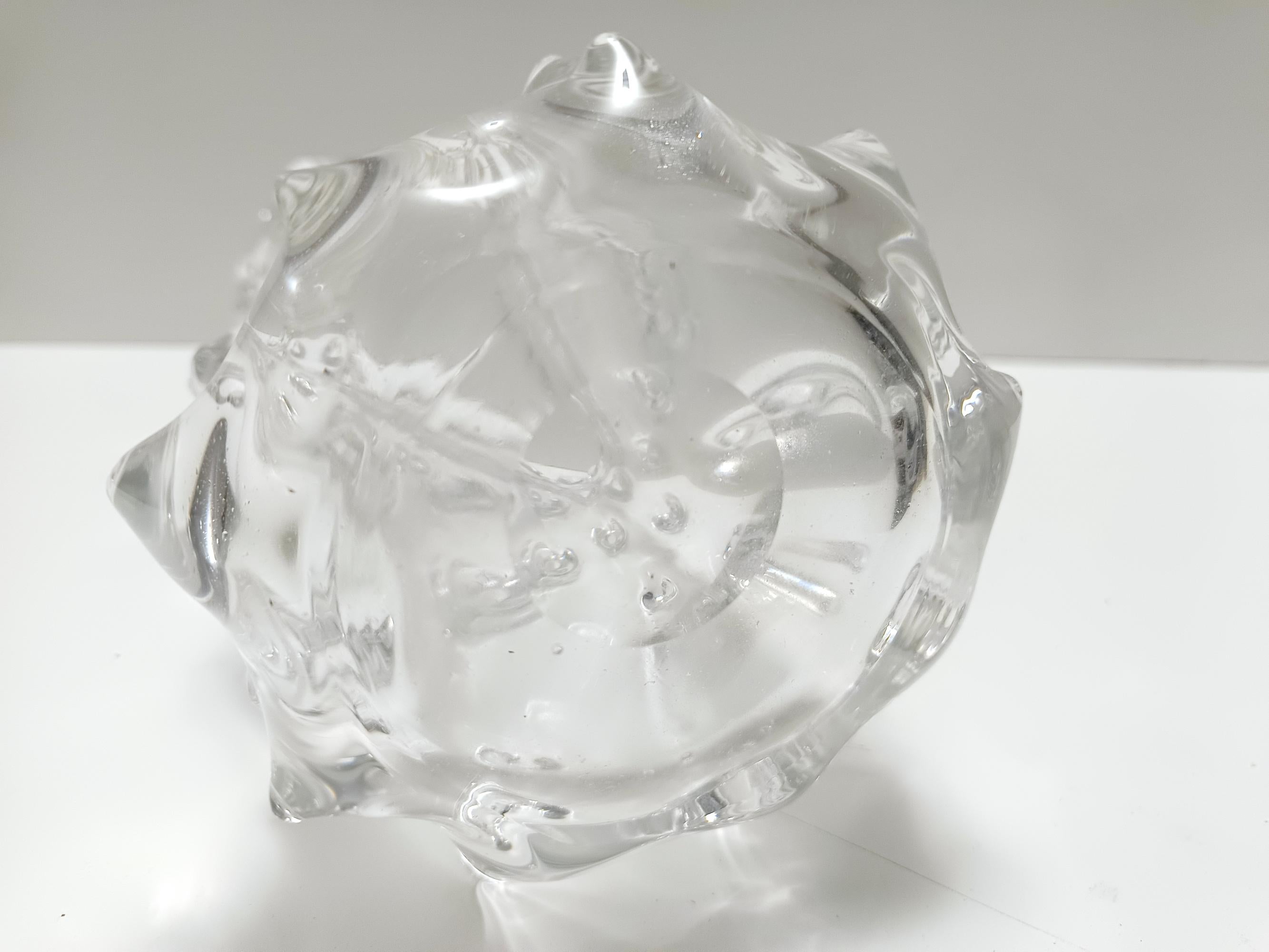 Vaso trasparente in vetro di Murano 