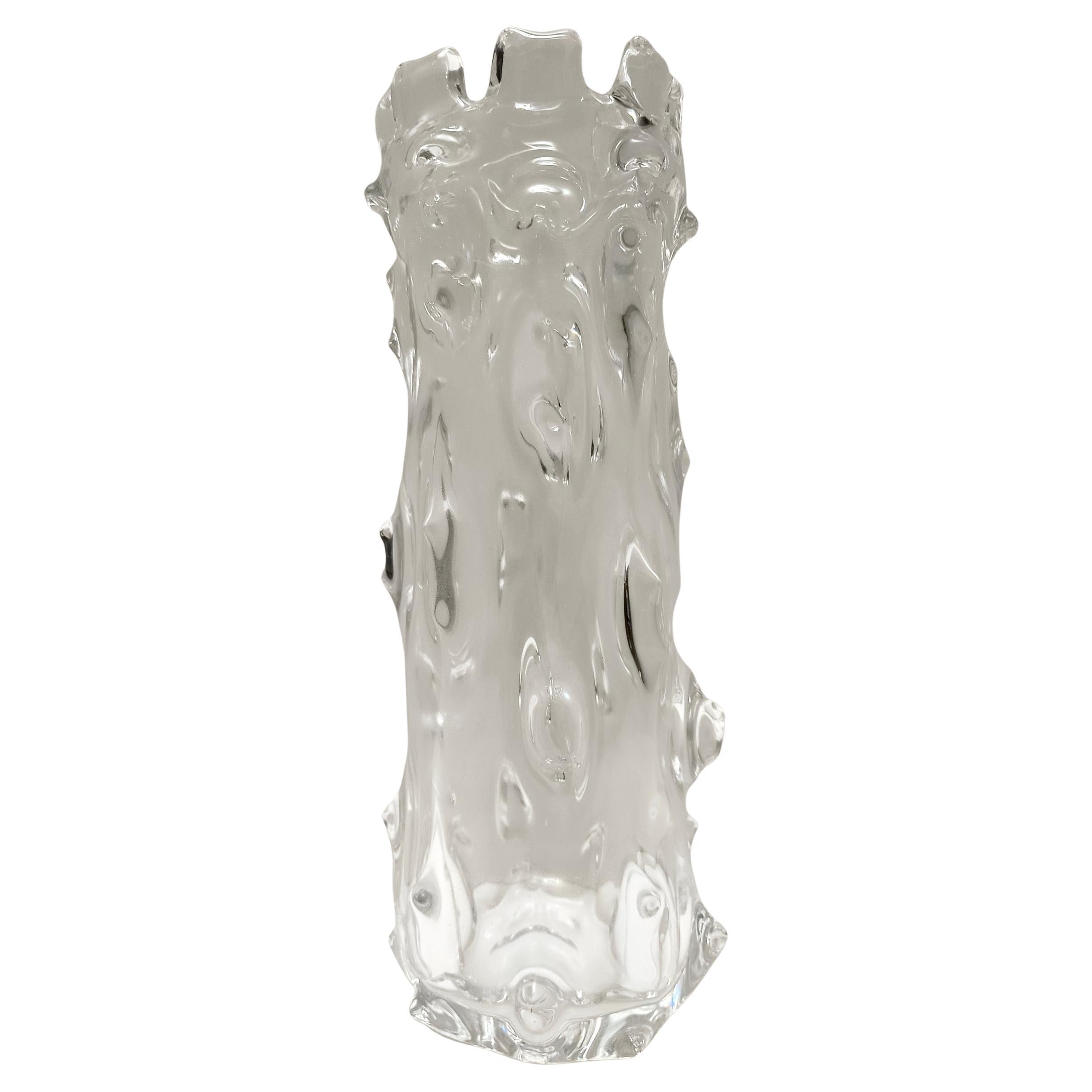 Vaso trasparente in vetro di Murano "A Mugnoni" attribuito ad Ercole Barovier, Italia in vendita