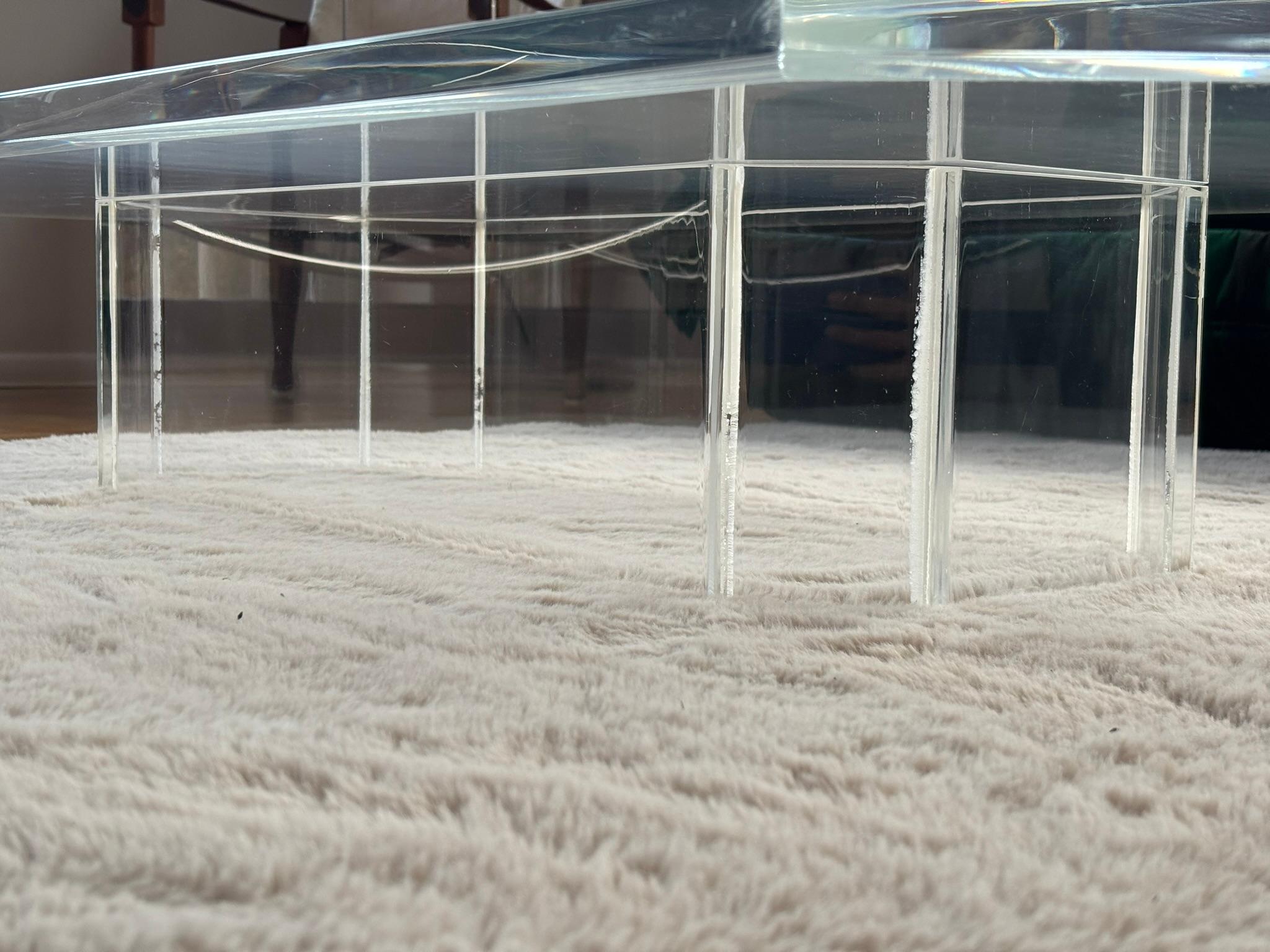 Transparent Acrylic Glass Coffee Table For Sale 8