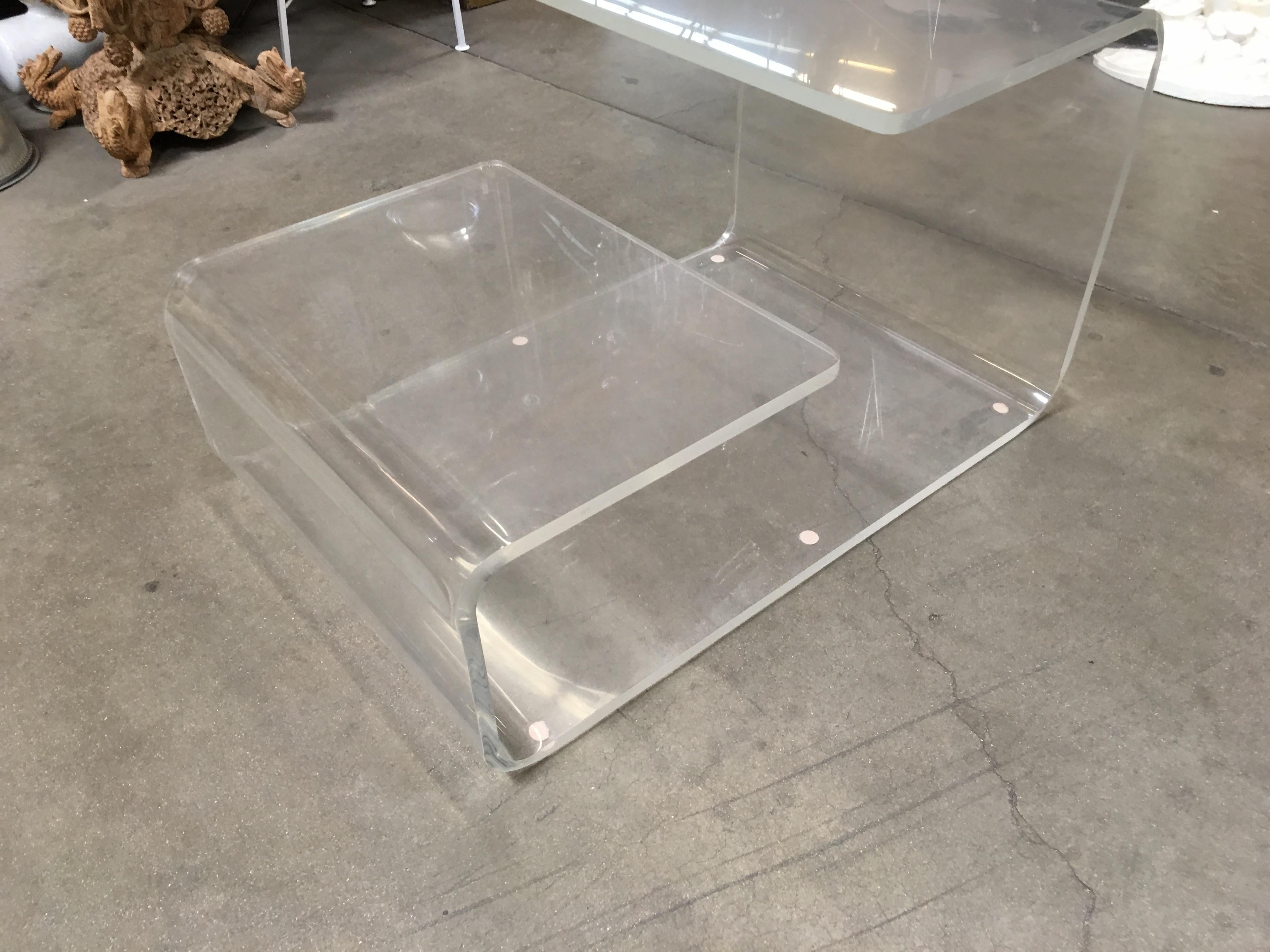 Transparent Acrylic Side-Table with Multi-Purpose Two-Tier Table Tops 2