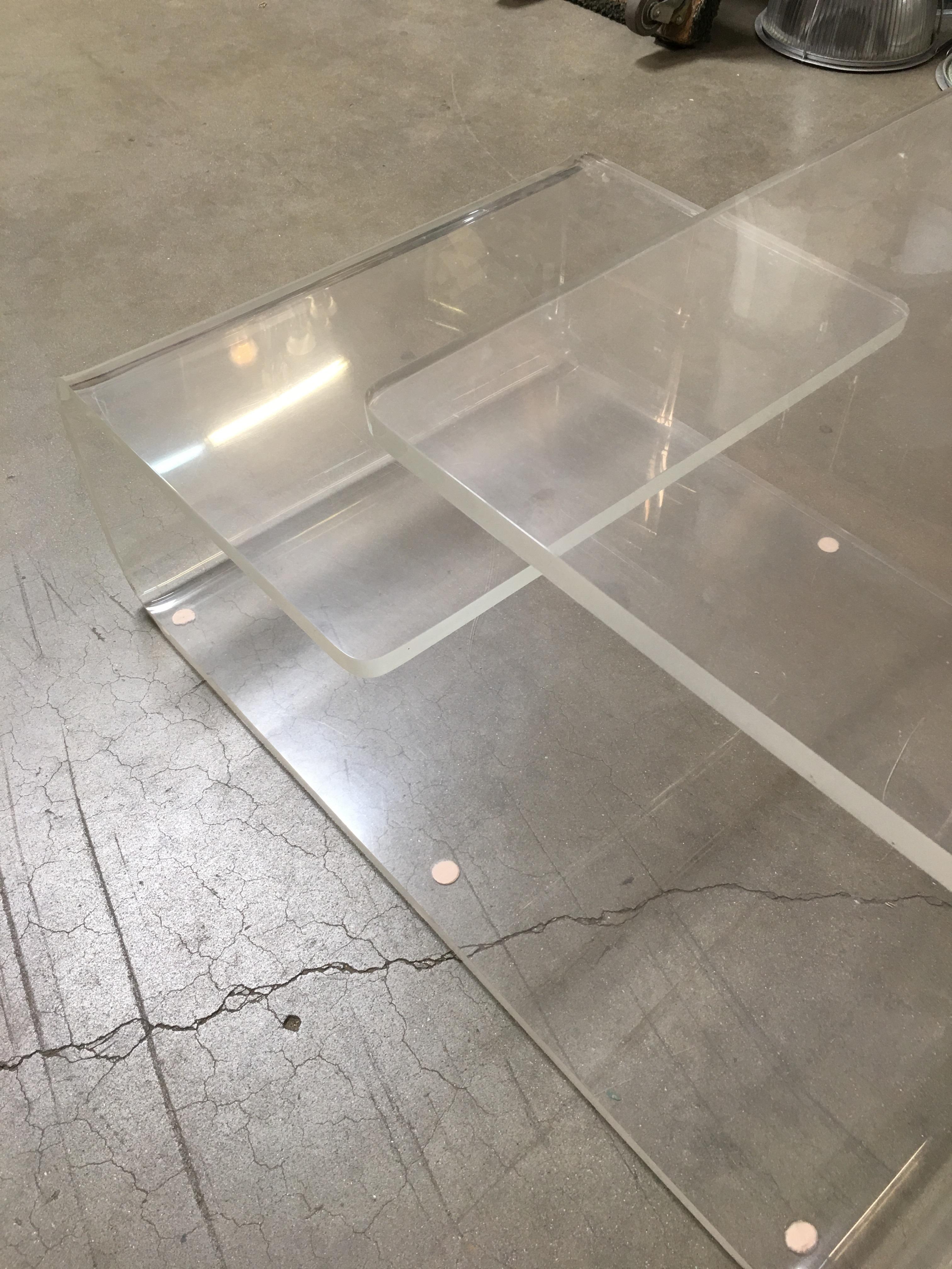 Transparent Acrylic Side-Table with Multi-Purpose Two-Tier Table Tops 3