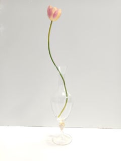 Pichet en verre de Murano transparent avec feuille d'or, La Murrina, Italie