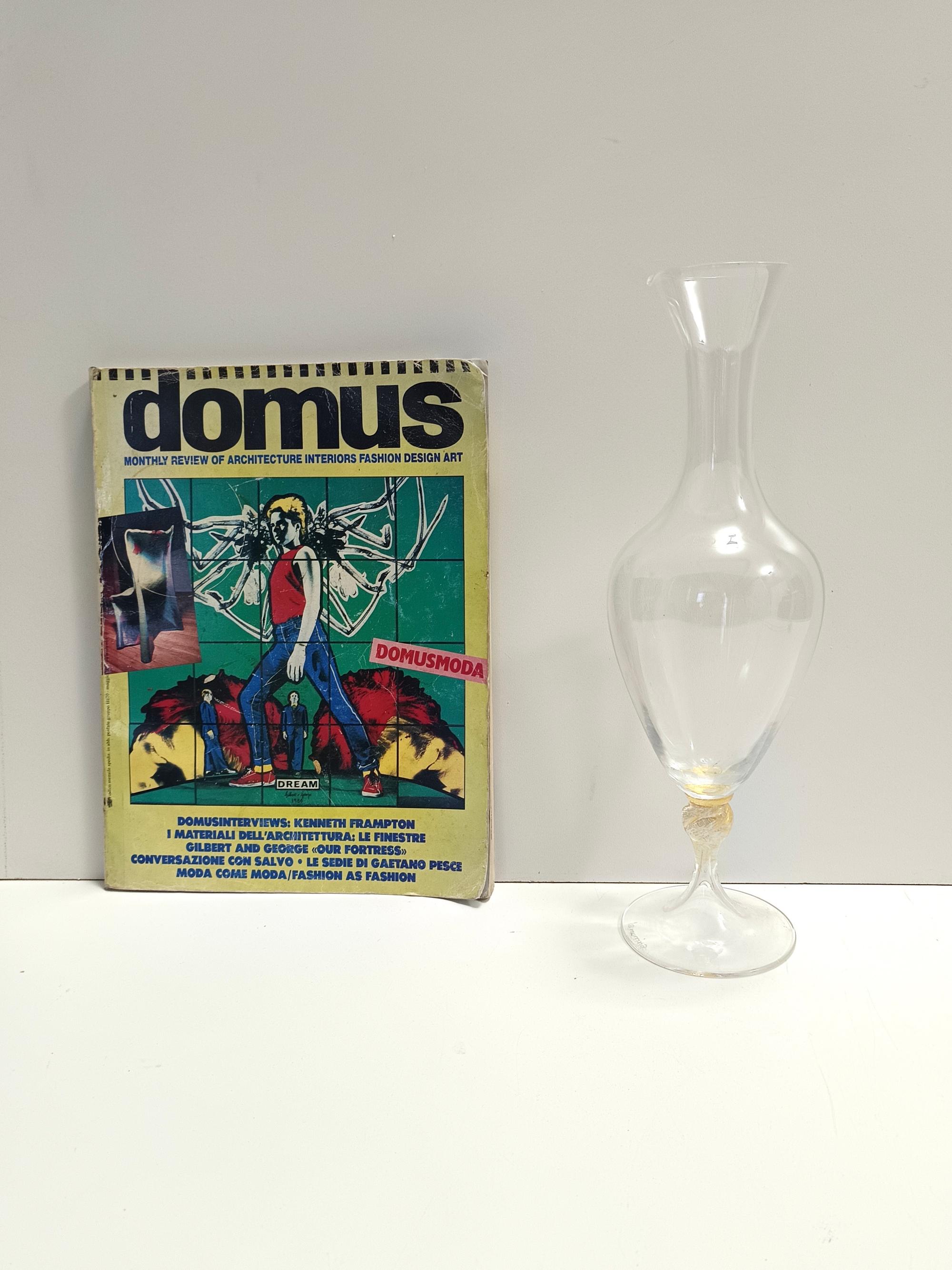 Krugvase aus transparentem und Murano-Glas von La Murrina mit Blattgold, Italien (Postmoderne) im Angebot