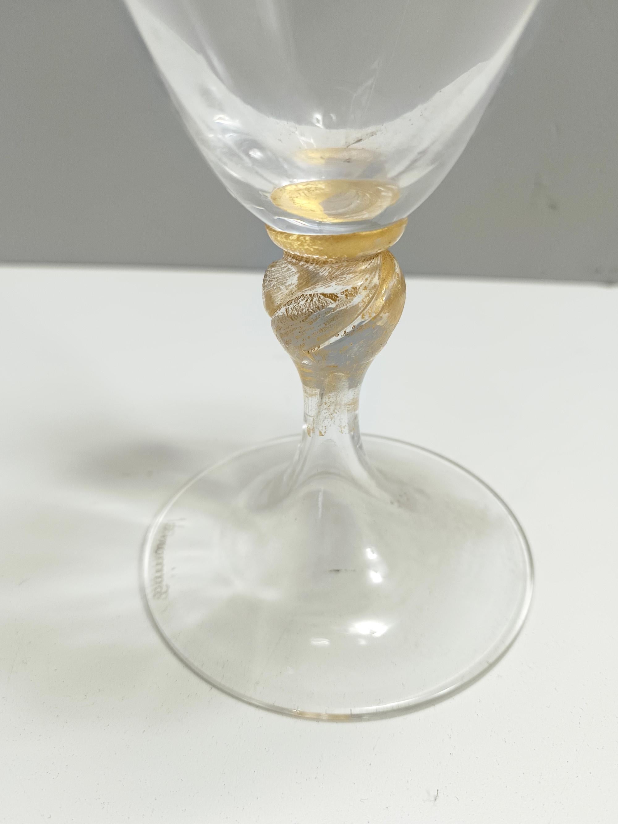 Transparent and Murano Glass Pitcher Vase by La Murrina with Gold Leaf, Italy For Sale 2