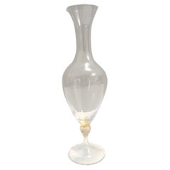 Krugvase aus transparentem und Murano-Glas von La Murrina mit Blattgold, Italien