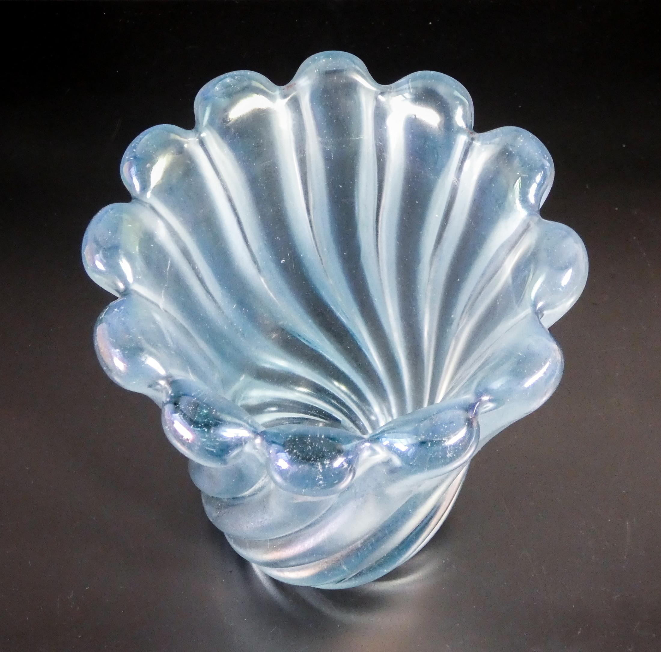20th Century Transparent Blown Glass Vase Mod. 7609, Design Flavio Poli for Seguso, Italy