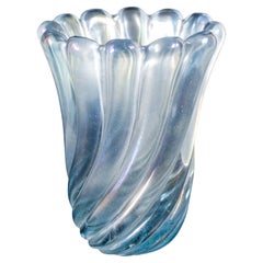Transparent Blown Glass Vase Mod. 7609, Design Flavio Poli for Seguso, Italy