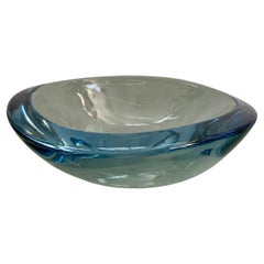 Transparent blue Murano glass bowl, 1970s