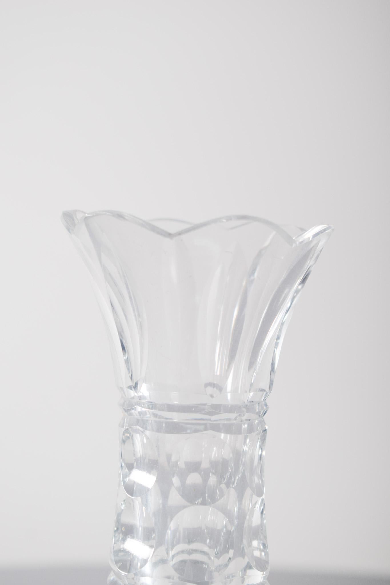 Mid-Century Modern Transparent Clear Glass Vase For Sale