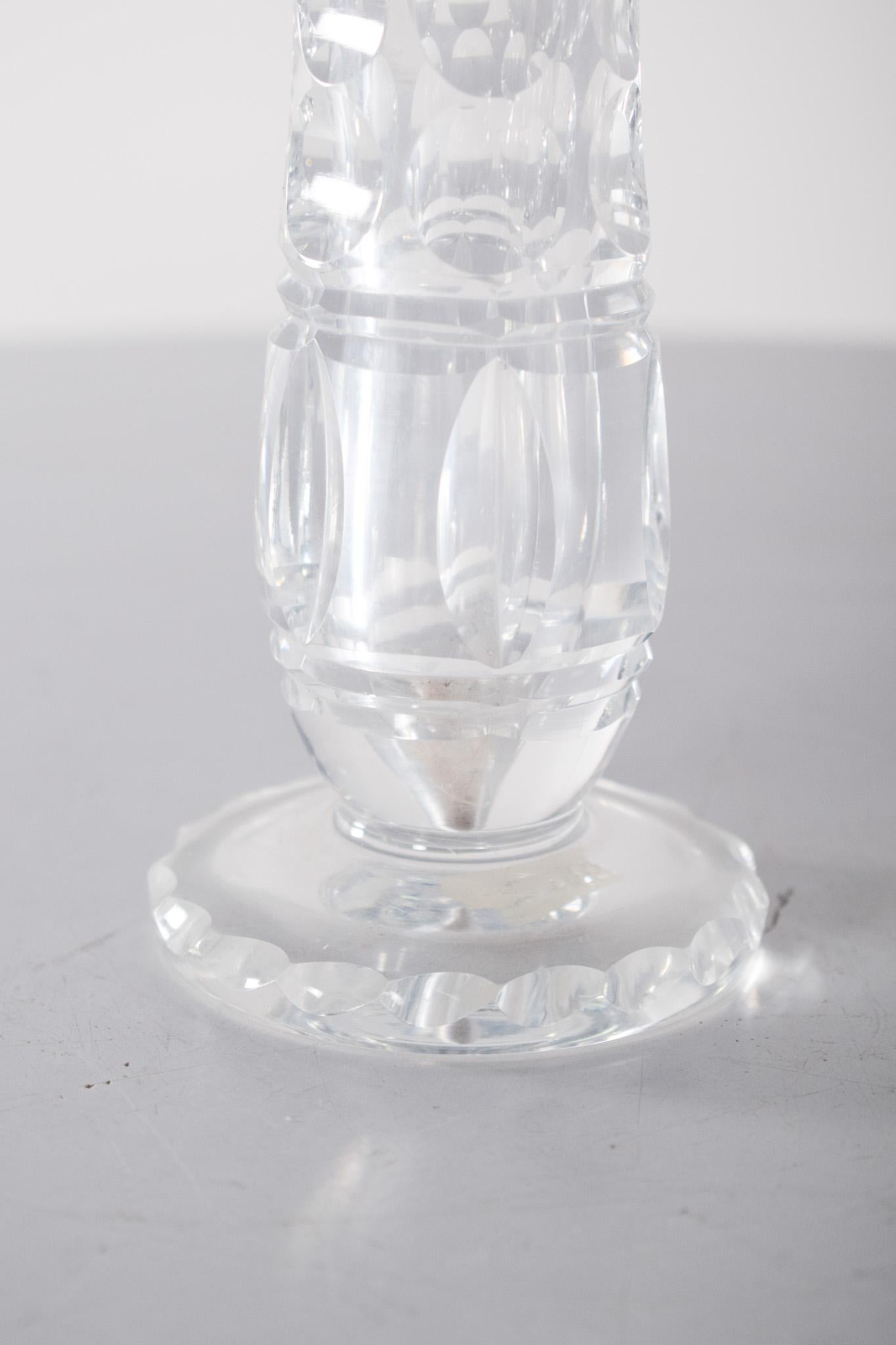 Portuguese Transparent Clear Glass Vase For Sale