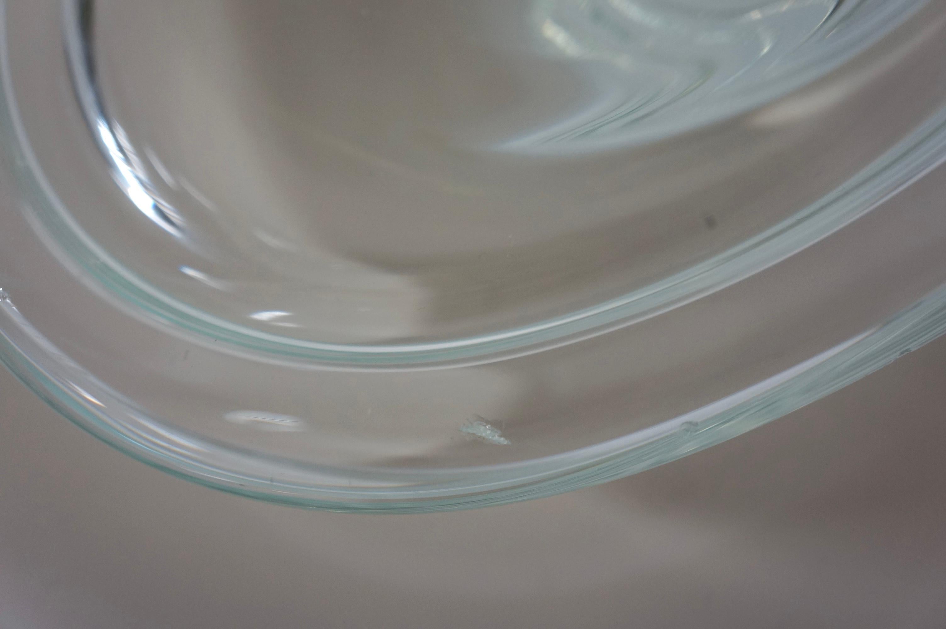 Grand bol transparent en verre d'art de Murano signé Zanetti Murano en vente 4