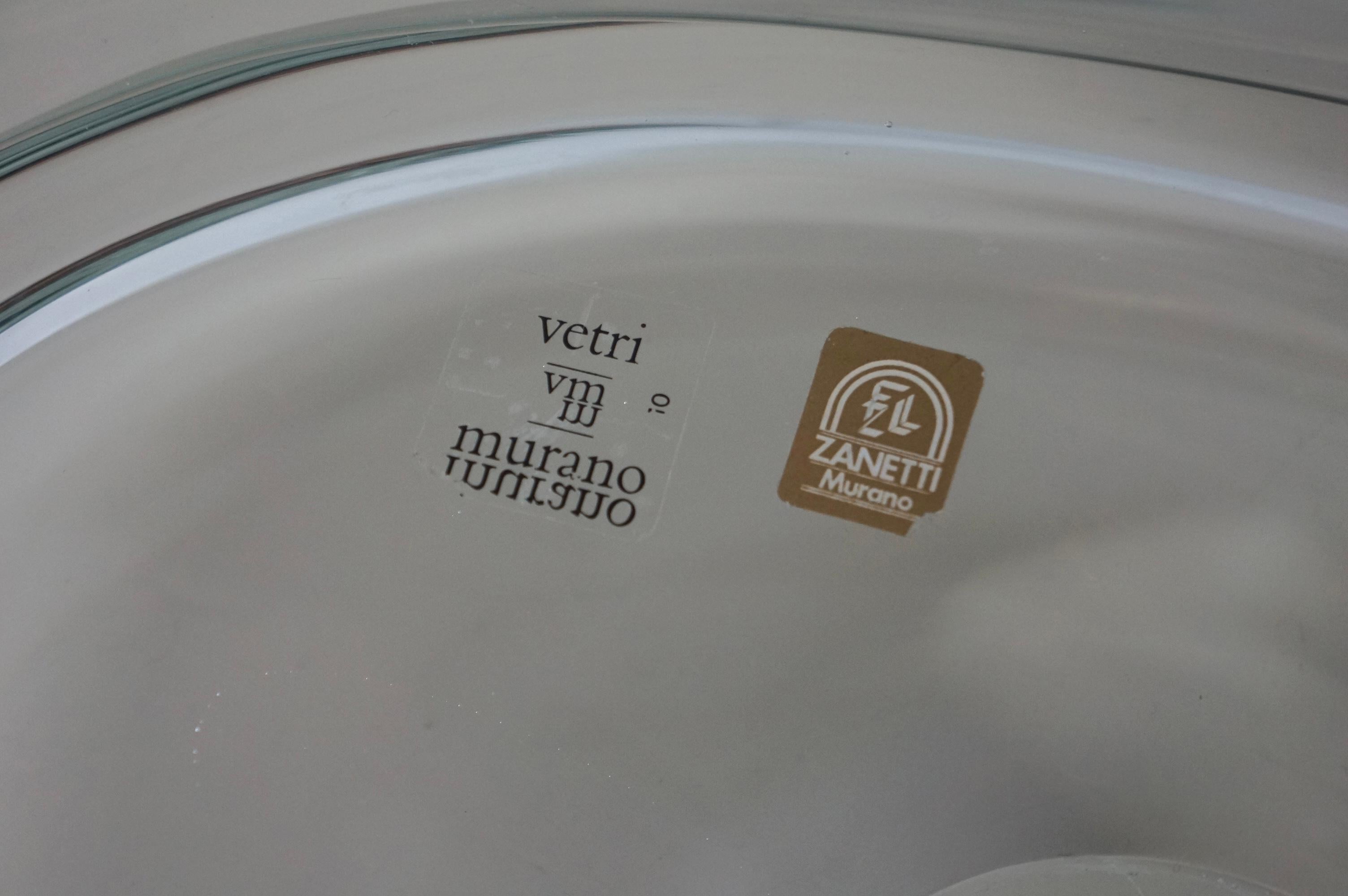 Grand bol transparent en verre d'art de Murano signé Zanetti Murano État moyen - En vente à Toronto, ON