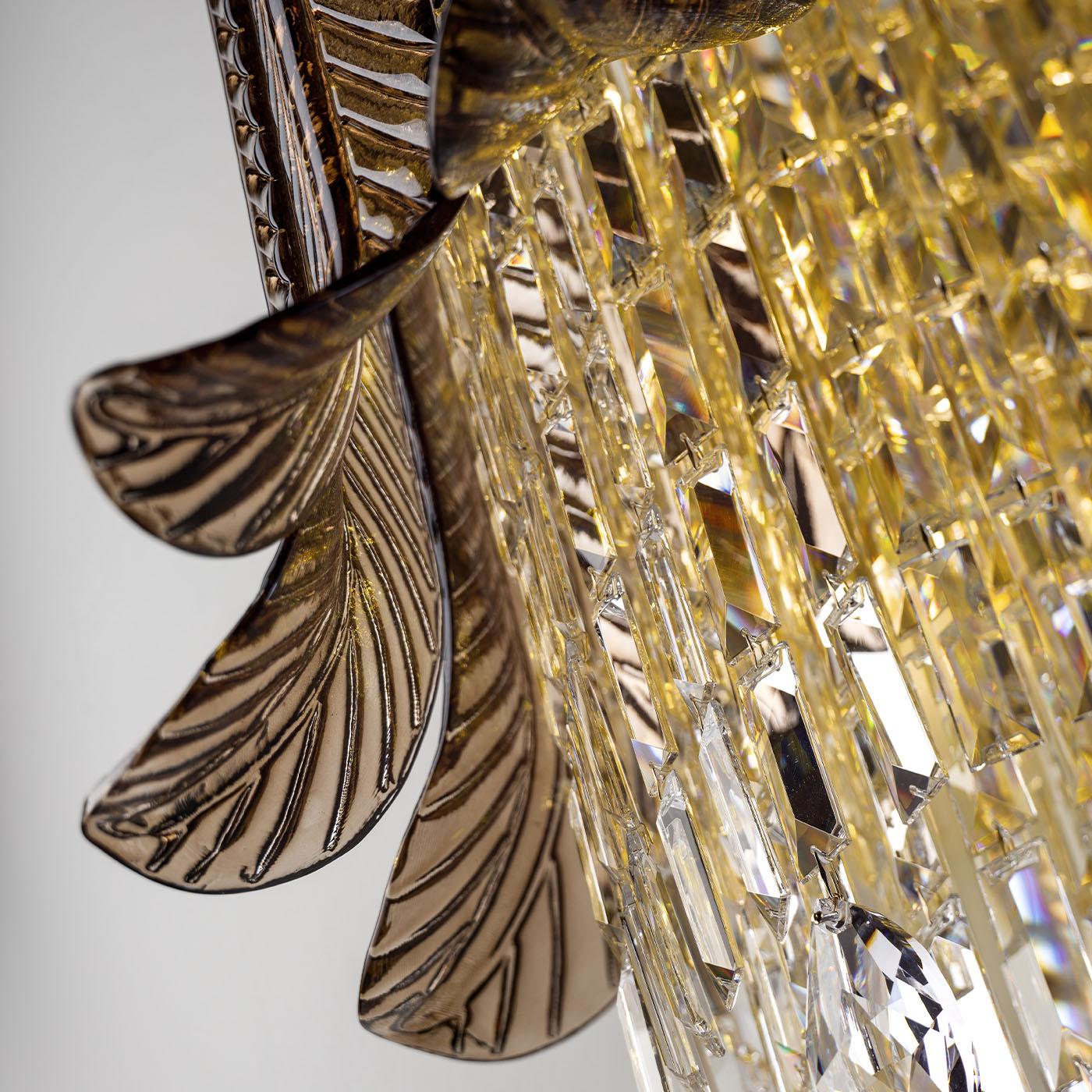 Transparent Crystal and Brown Glass with gold details Wall by Il Paralume Marina In condizioni Nuovo in vendita a Milan, IT