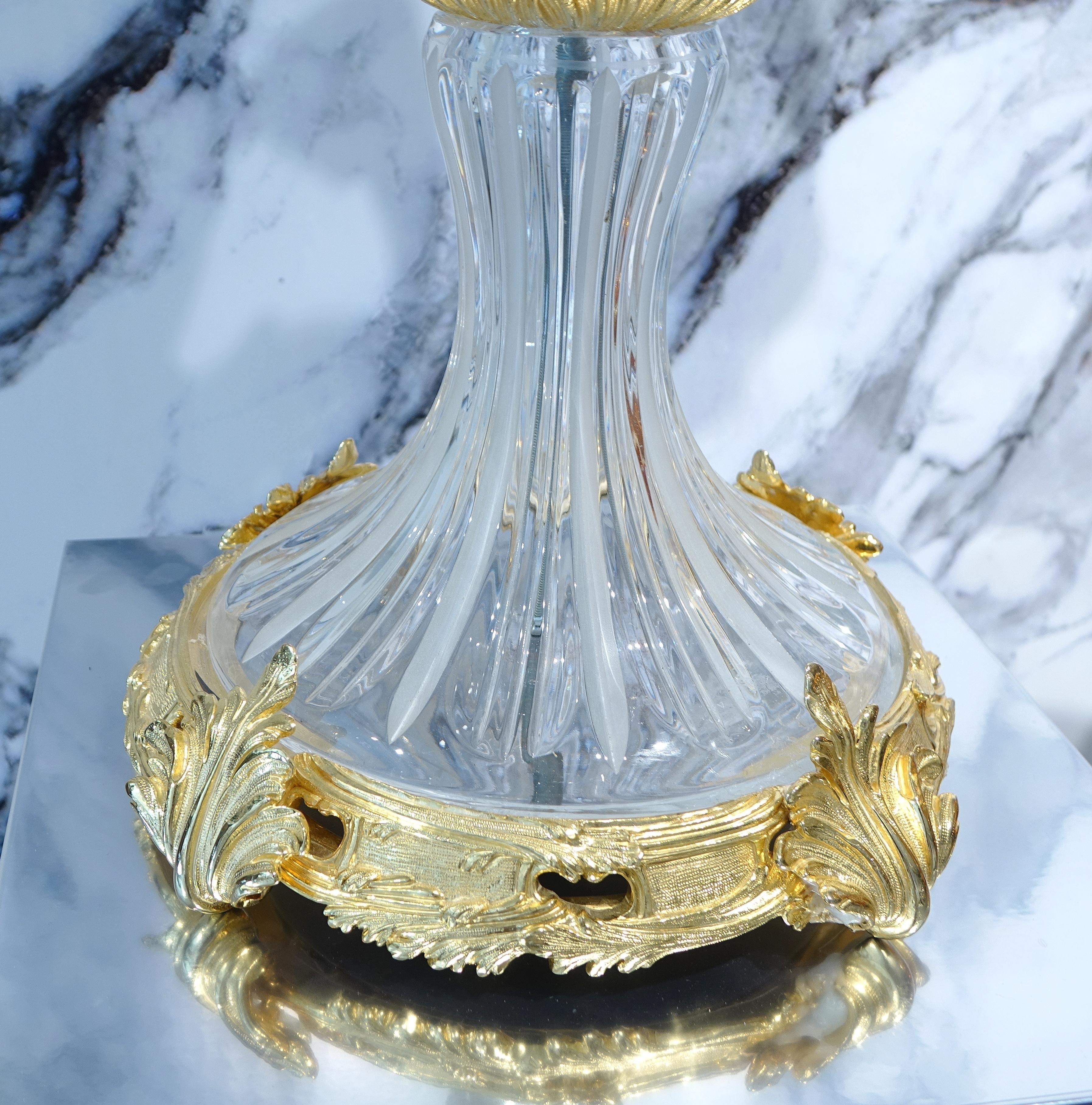 Transparent Crystal Vase Gilded Bronze 1