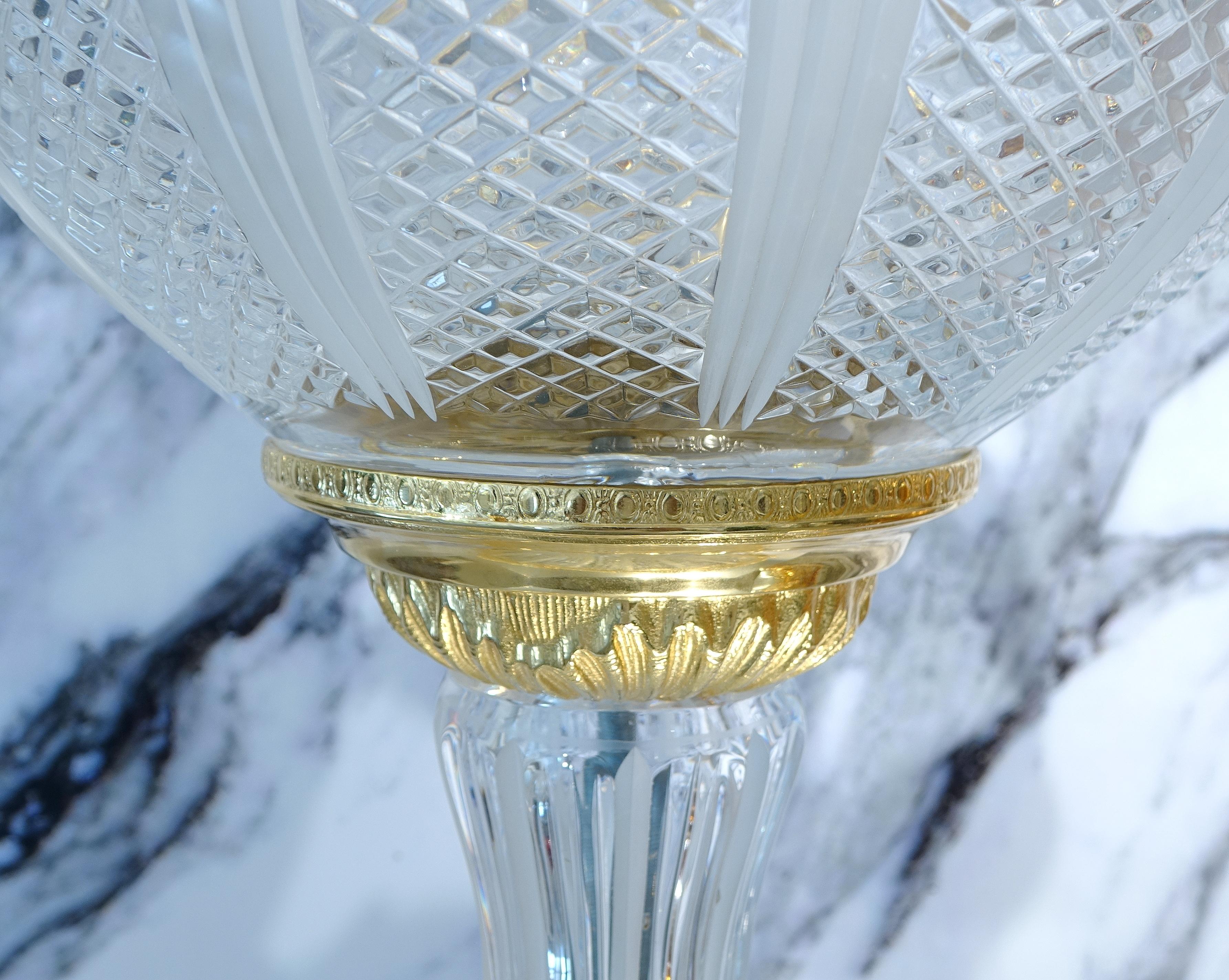Transparent Crystal Vase Gilded Bronze 2