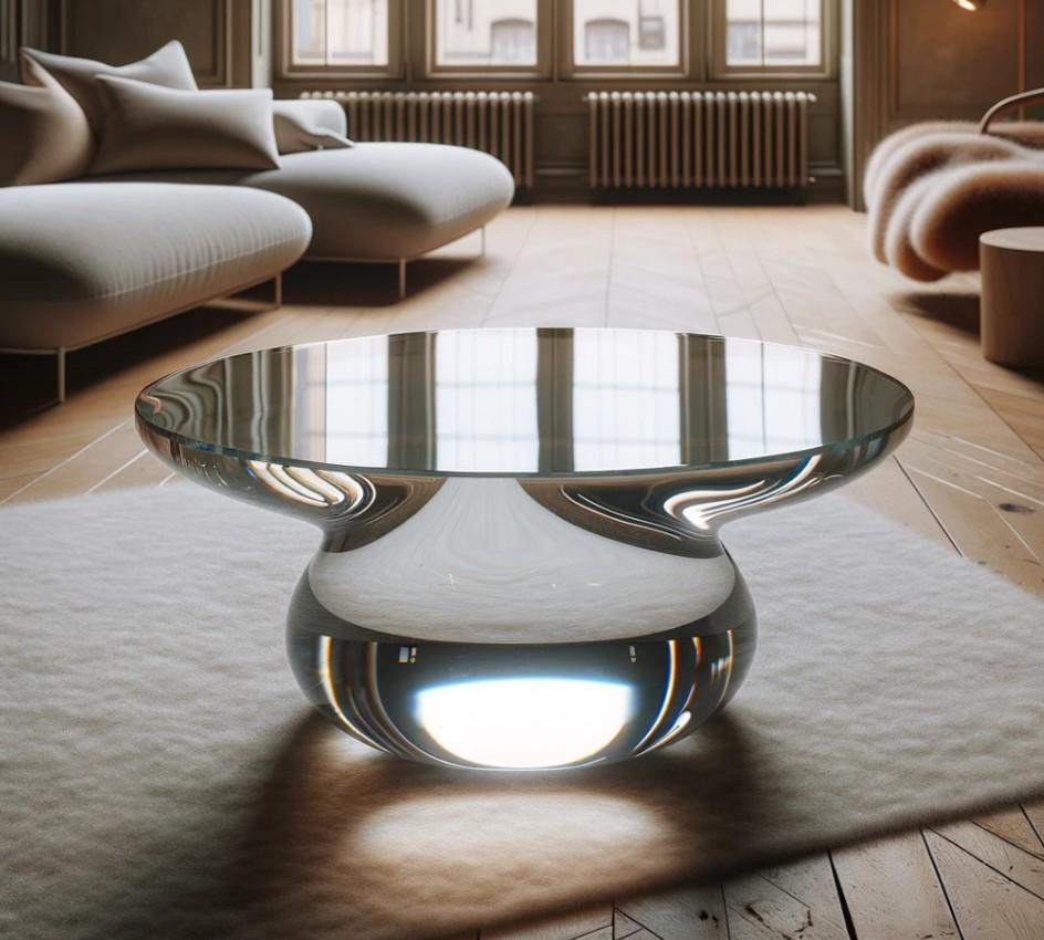 Transparent Epoxy Resin Coffee Table by Designer Sergio Vulpe

This stunning transparent coffee table, designed by Sergio Vulpe, showcases the captivating beauty of smooth, flowing lines. Crafted from high-quality epoxy resin, it embodies a