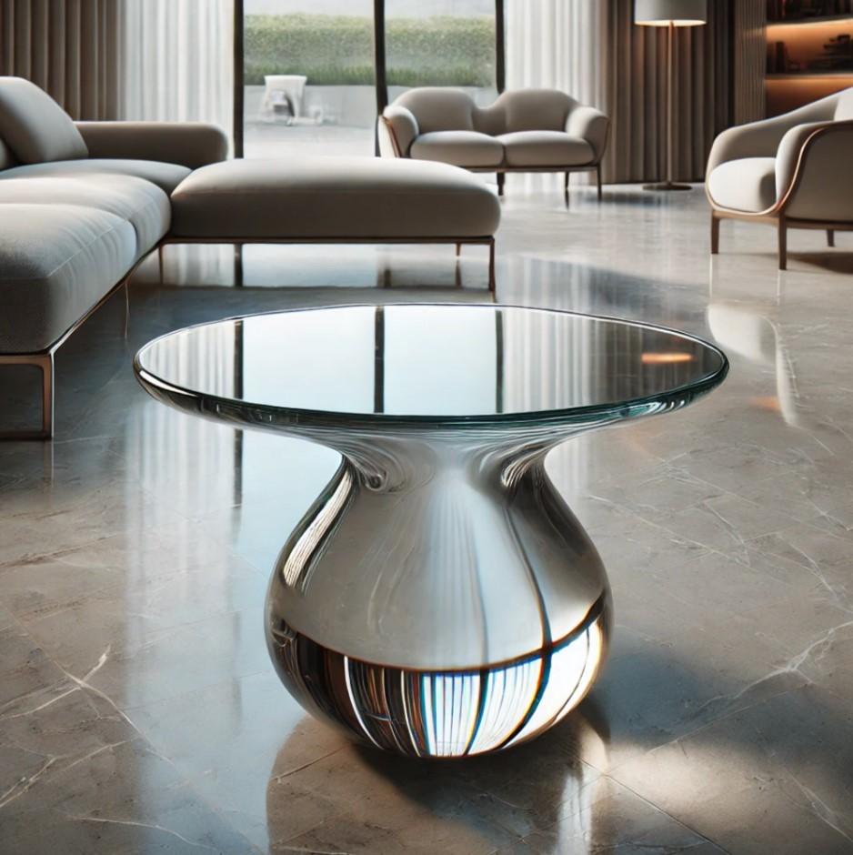 Moldovan Transparent Epoxy Resin Coffee Table by Sergio Vulpe in Modern Style For Sale