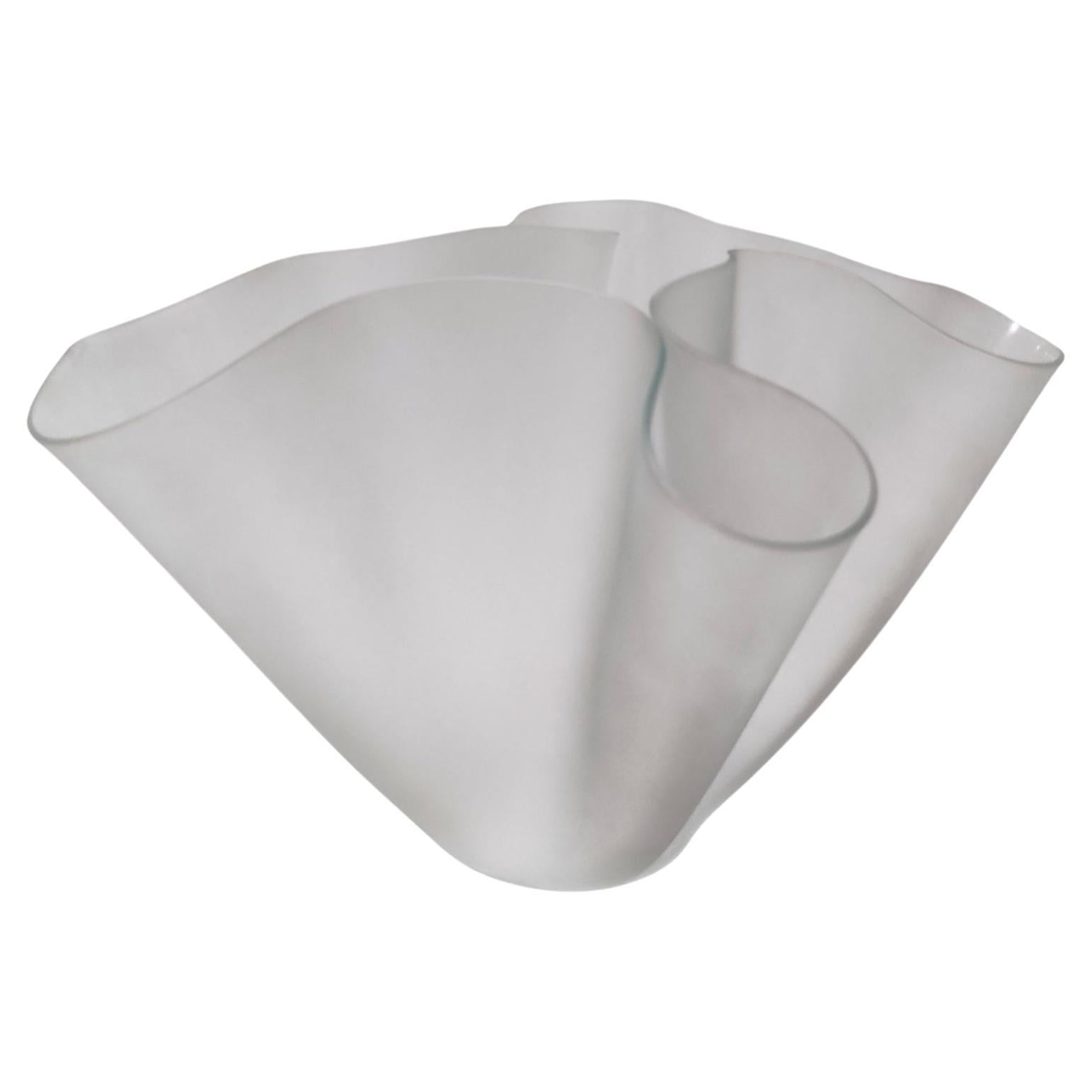 Transparent Etched Glass Vase "Cartoccio" by Pietro Chiesa for Fontana Arte