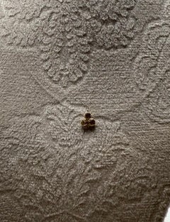 Transparent Floating champagne diamond pendant necklace 14KT gold VERY RARE