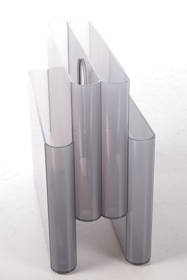 Transparent Giotto Stoppino Magazine Rack for Kartell, 1970s For Sale 1