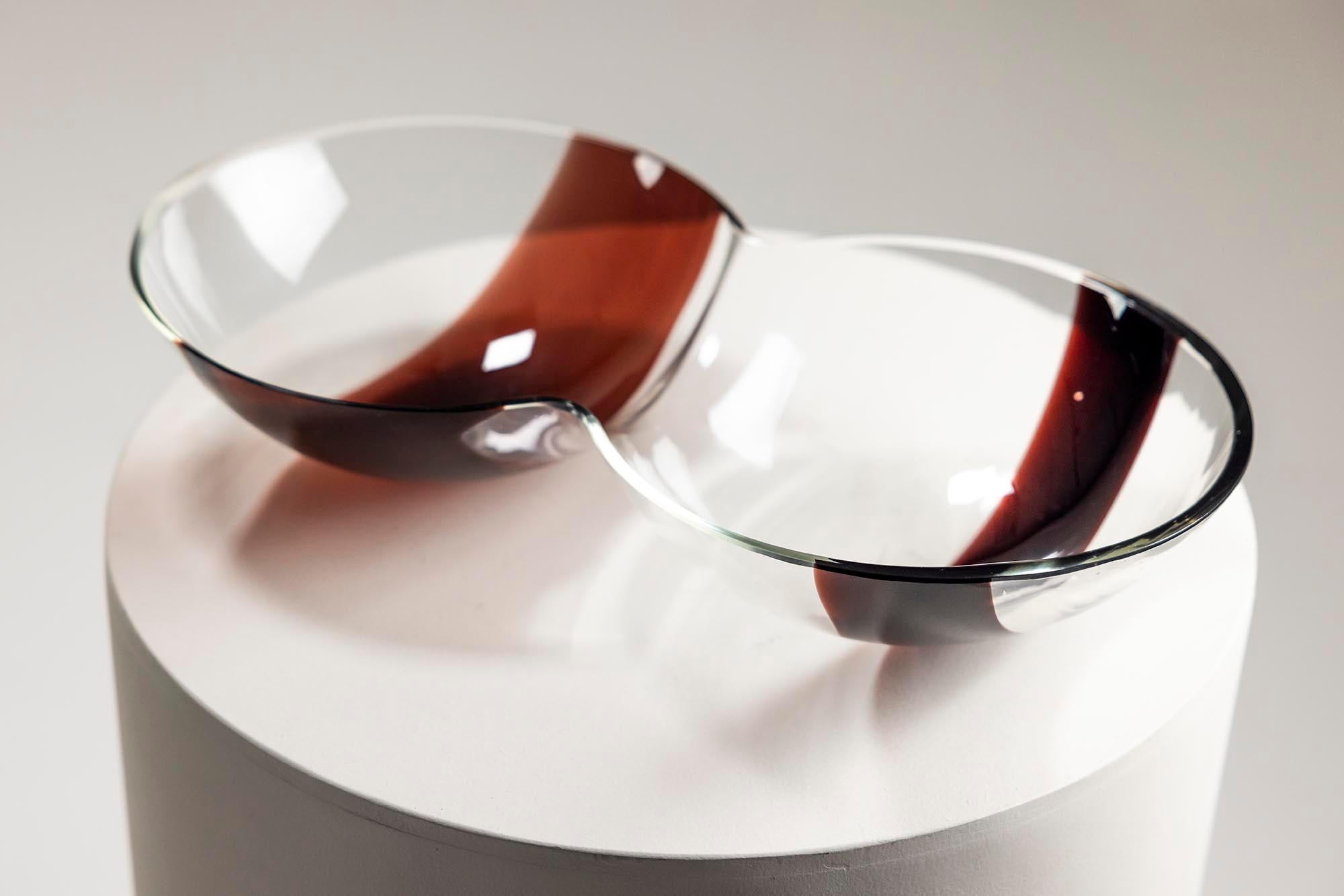 Schale aus transparentem Glas, Mod. S505, Mazzega Catalog n9, Italien 1970er Jahre (Italienisch) im Angebot